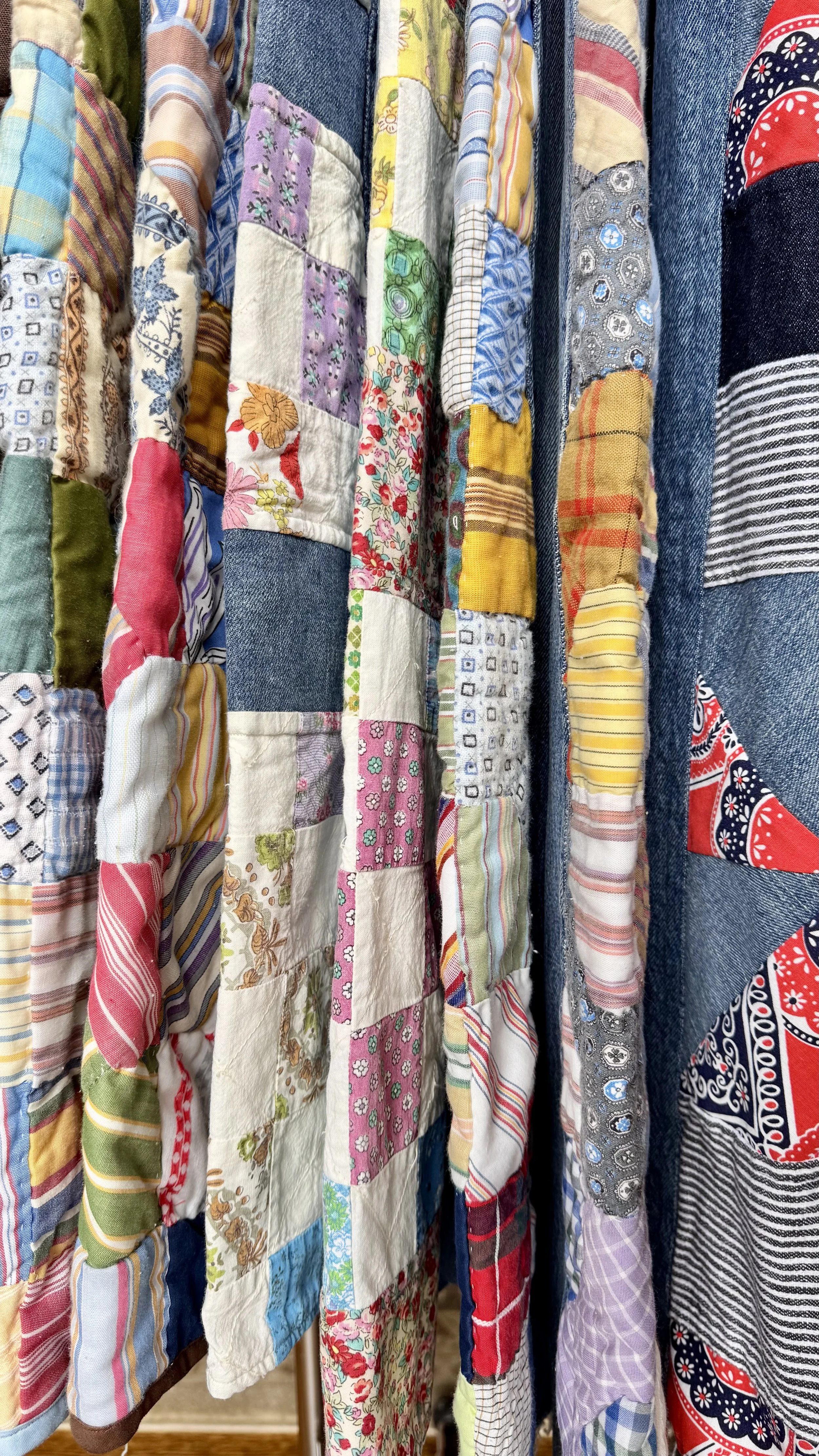 Reworked Vintage Quilt Panel Jeans Denim