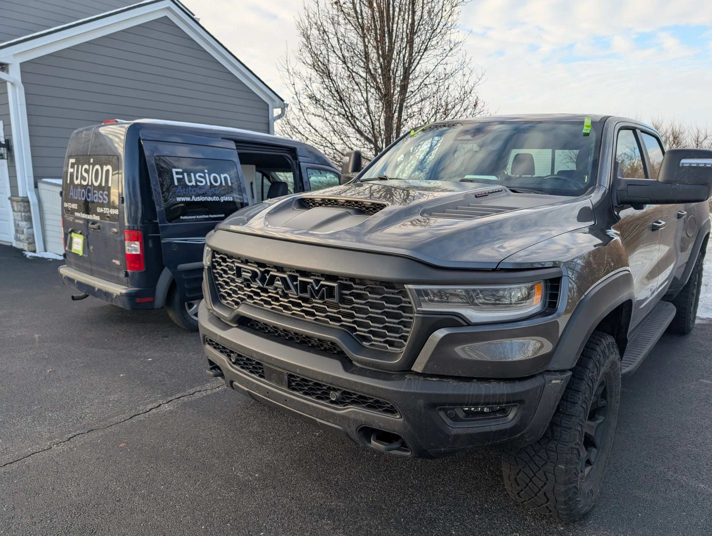 A 25 Ram with its' new windshield installed