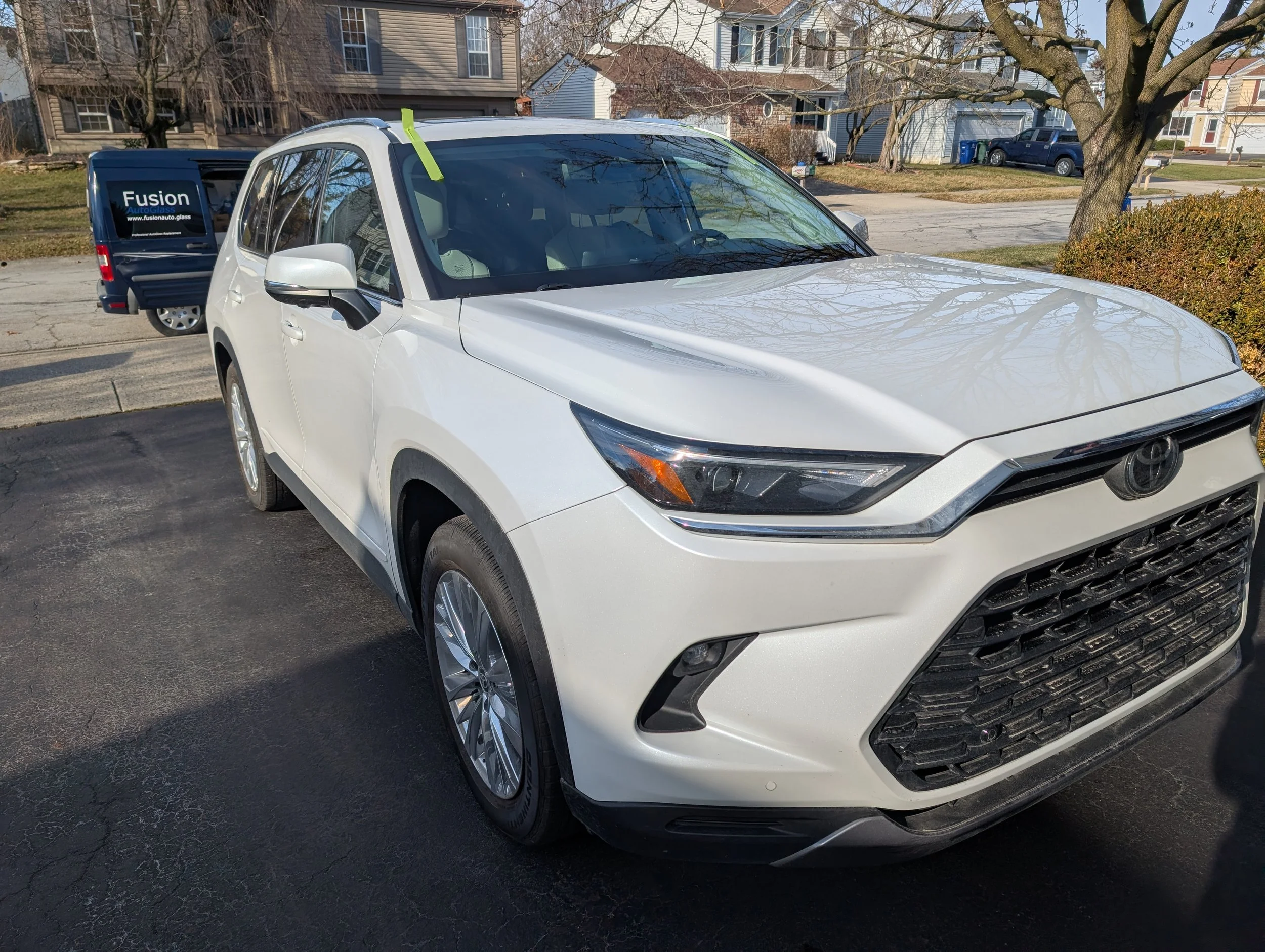 26 Toyota Grand Highlander with its' new windshield installed. 