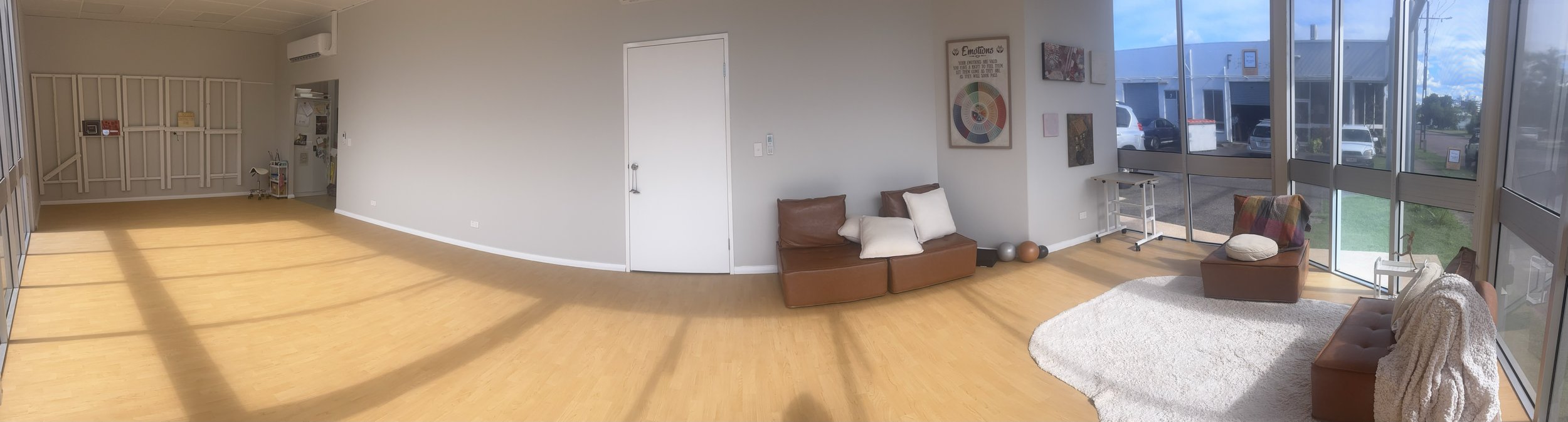 Panoramic of inside the studio