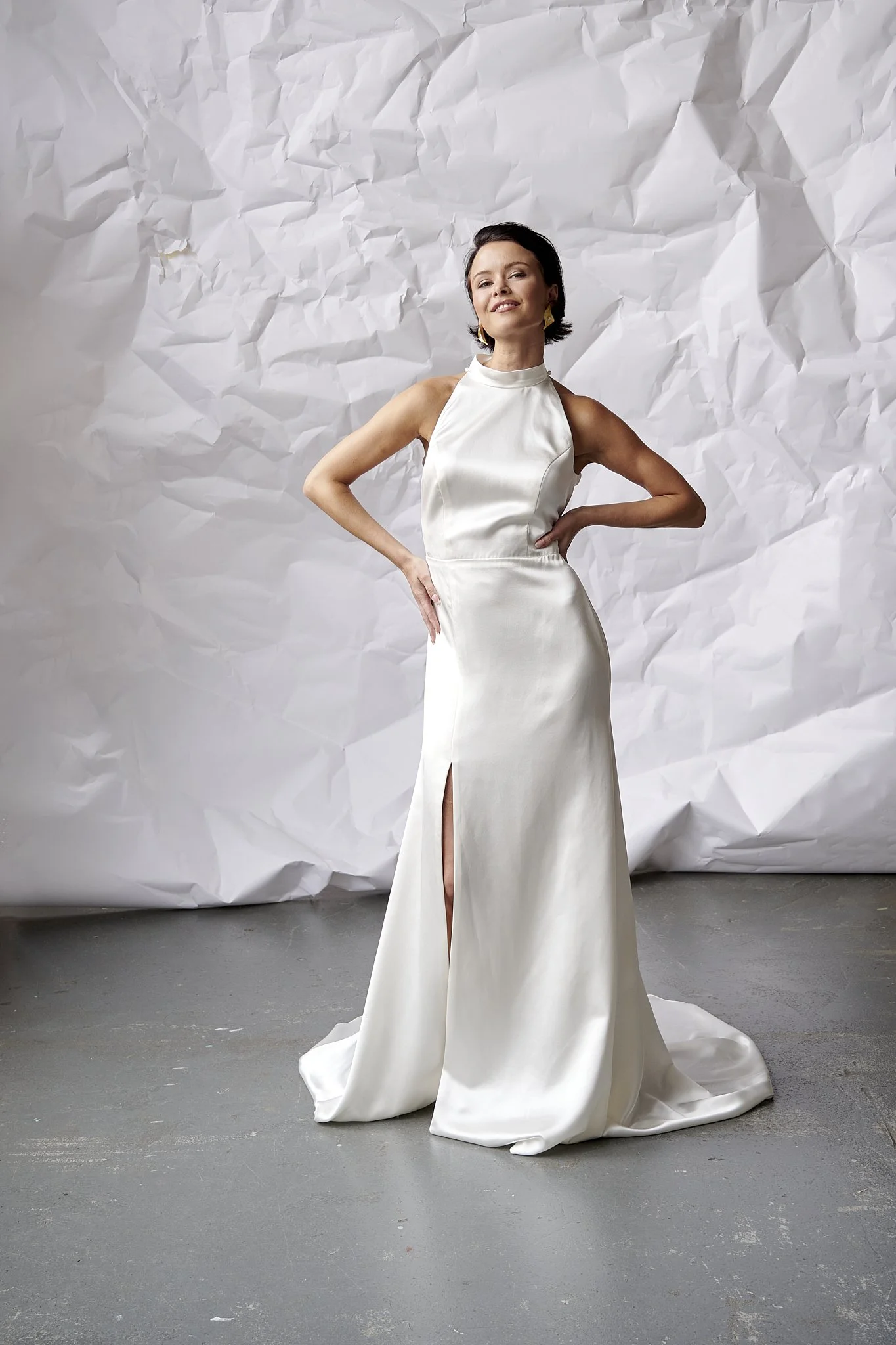fanny brudekjole buch couture forfra halterneck sofistikeret design