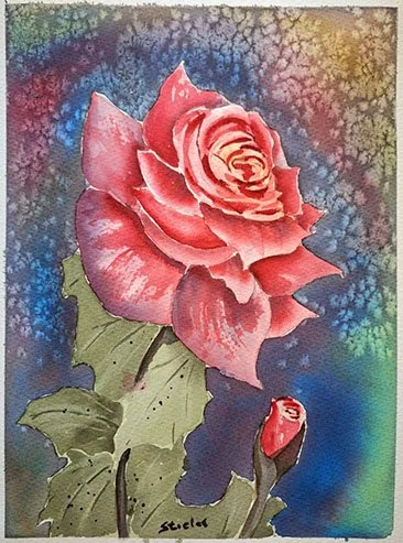 Brush & Bottle: Watercolor Workshop Series “Evening Rose” – Valentine’s Day Edition