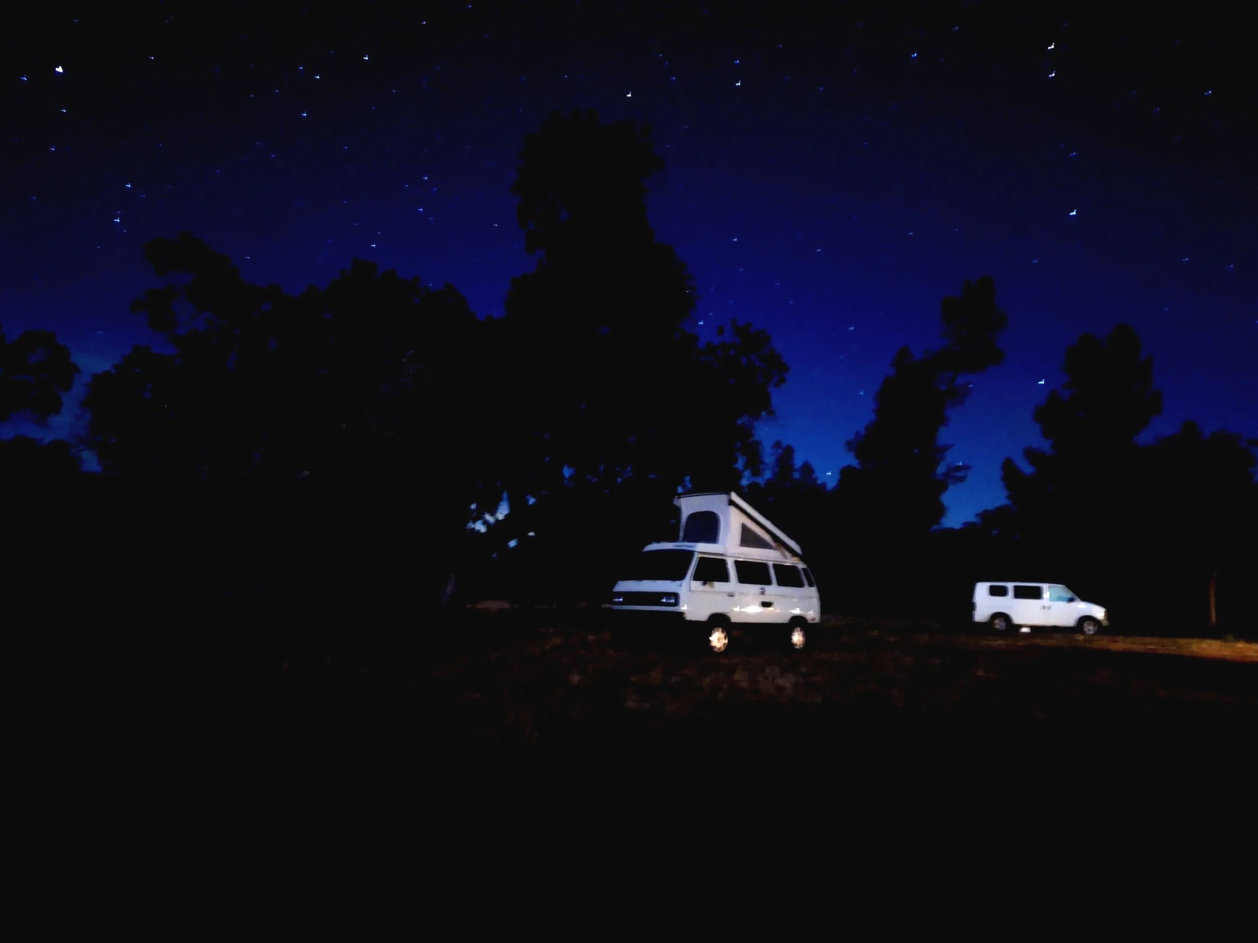 Artists under a starry night
