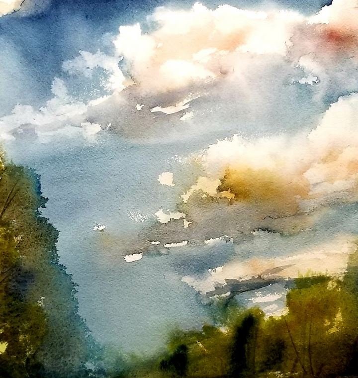 Watercolor Wonders: Dramatic Skies