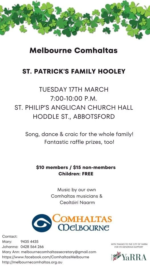 Melbourne Comhaltas Patrick’s Day Hooley 