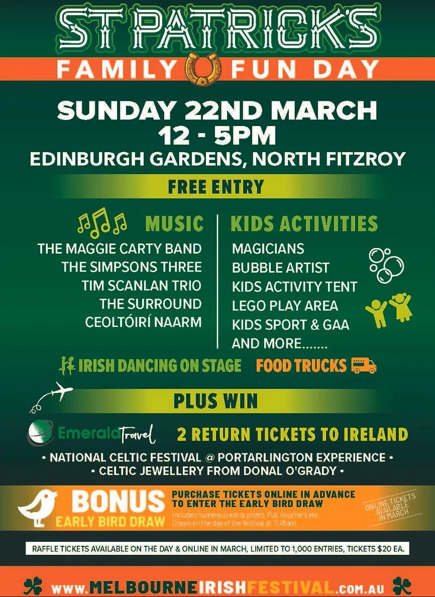 Melbourne Irish Festival at the Edinburgh Gardens in Fitzroy.