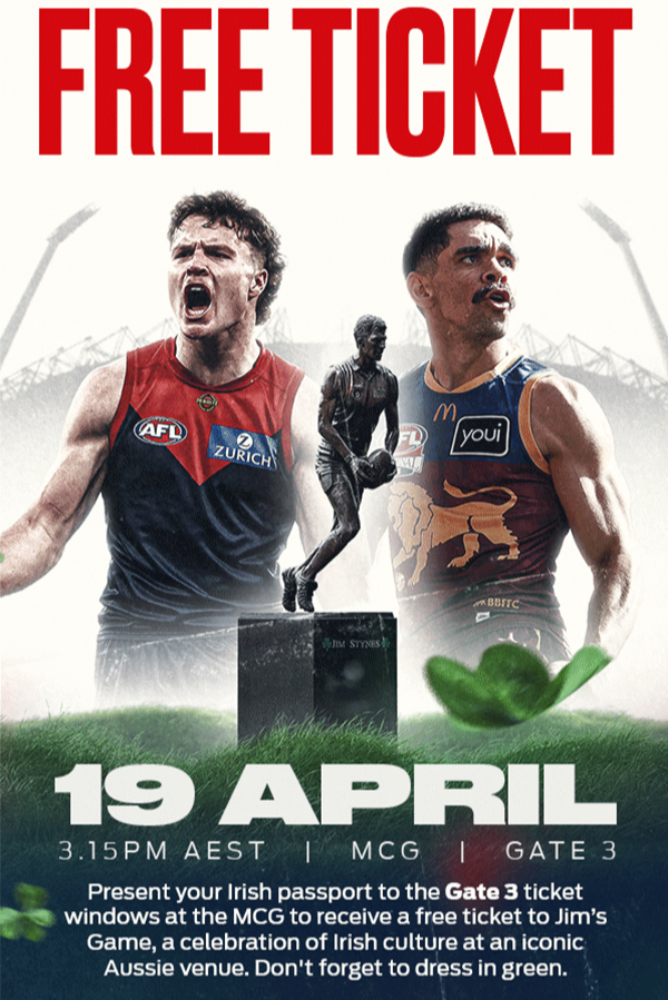 Jim's Game at the MCG - Free with Irish Passport