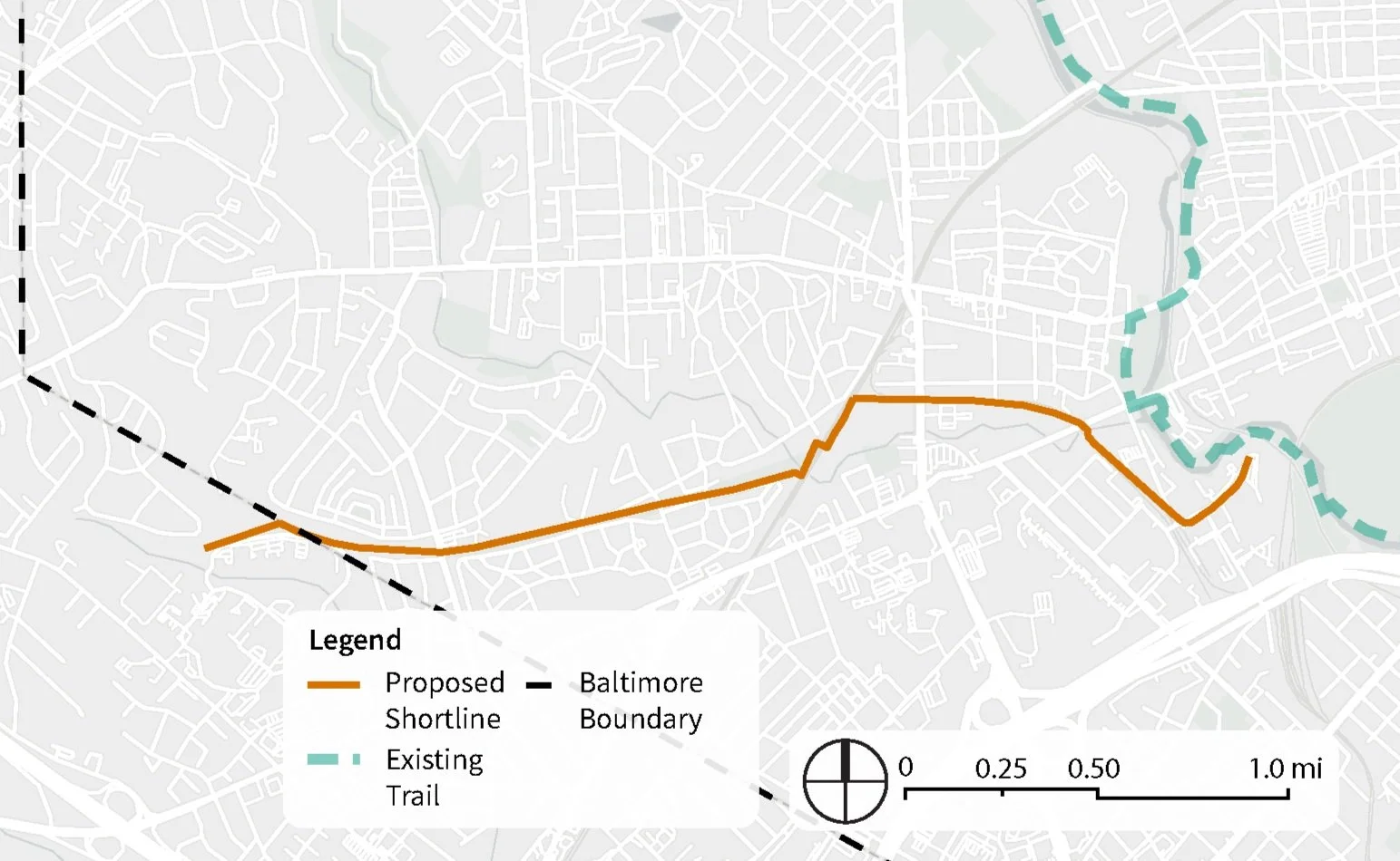 Shortline Trail, locating project location