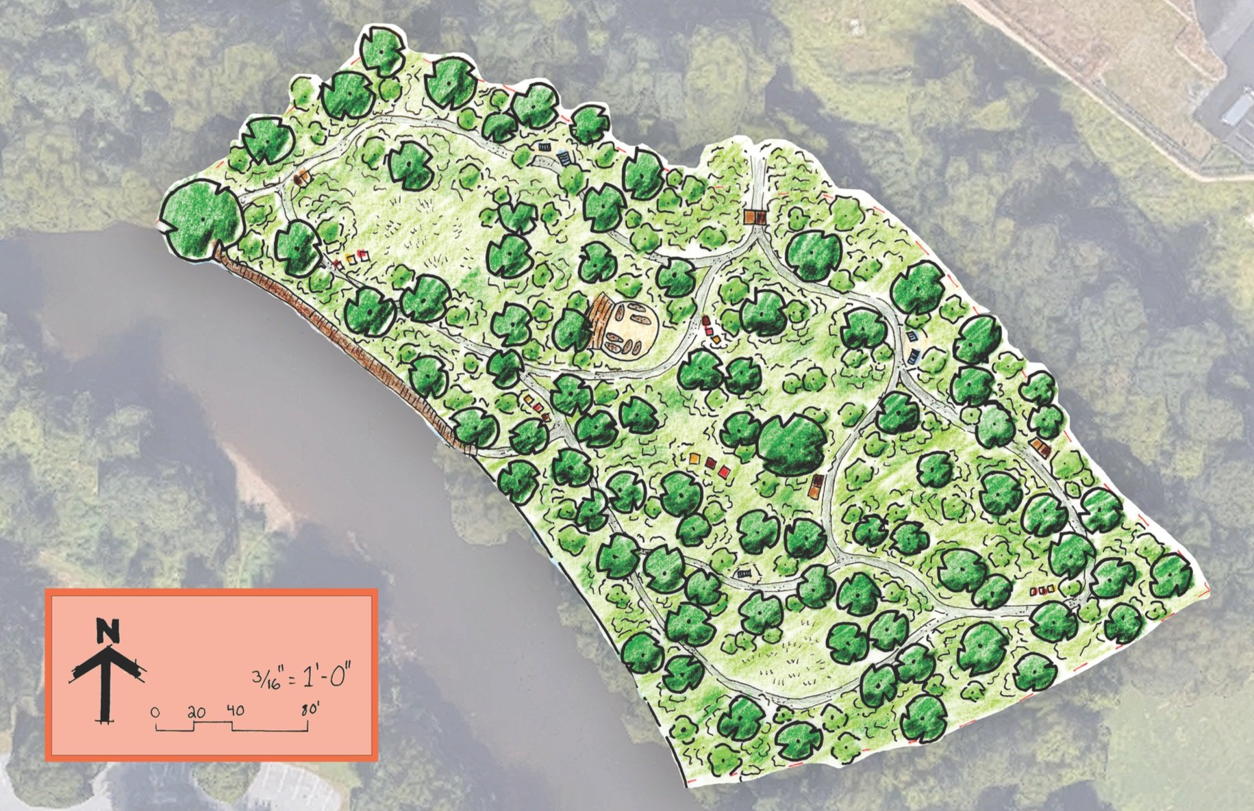 Plan drawing of food forest