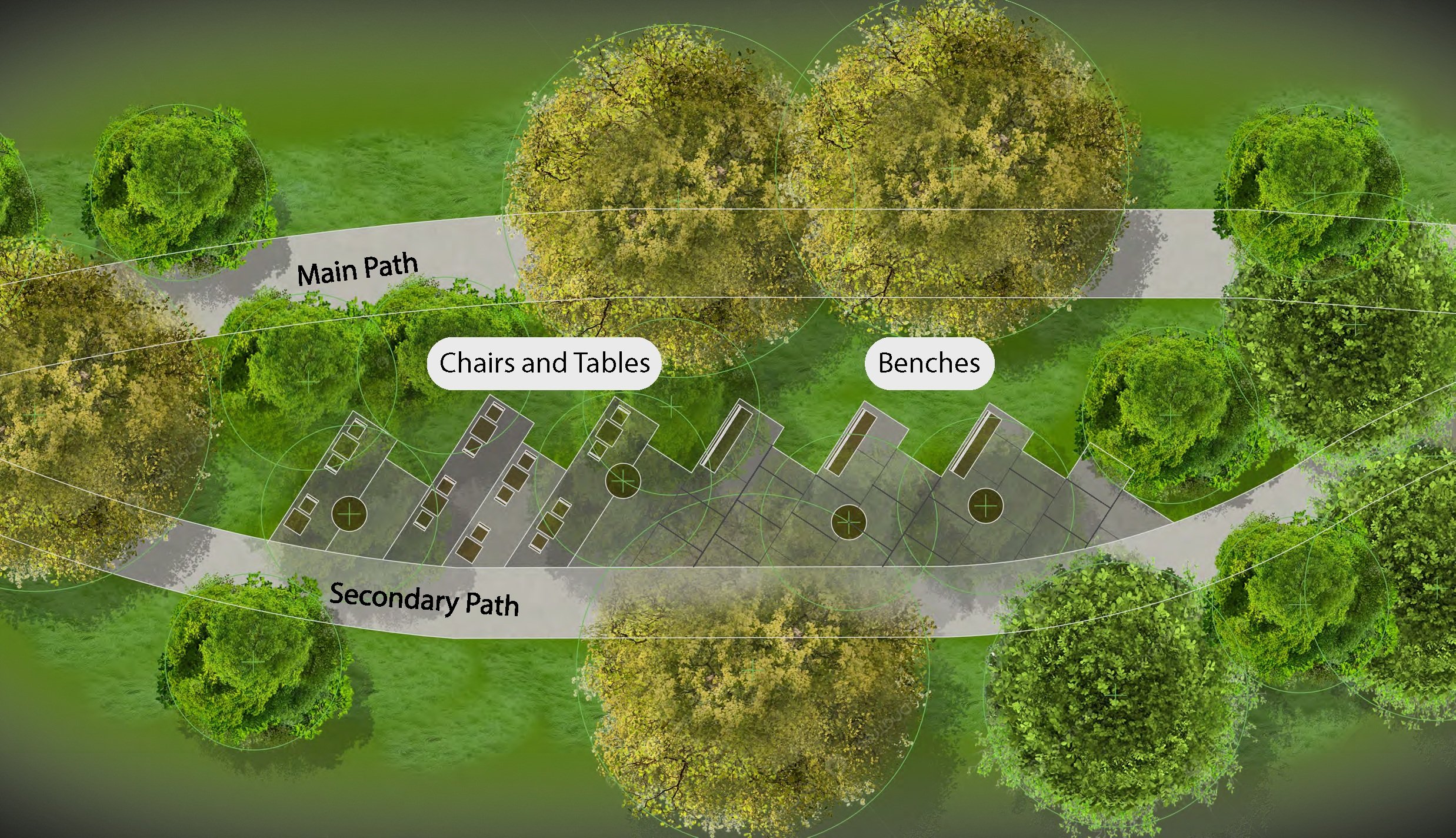 Detail plan of a seating area