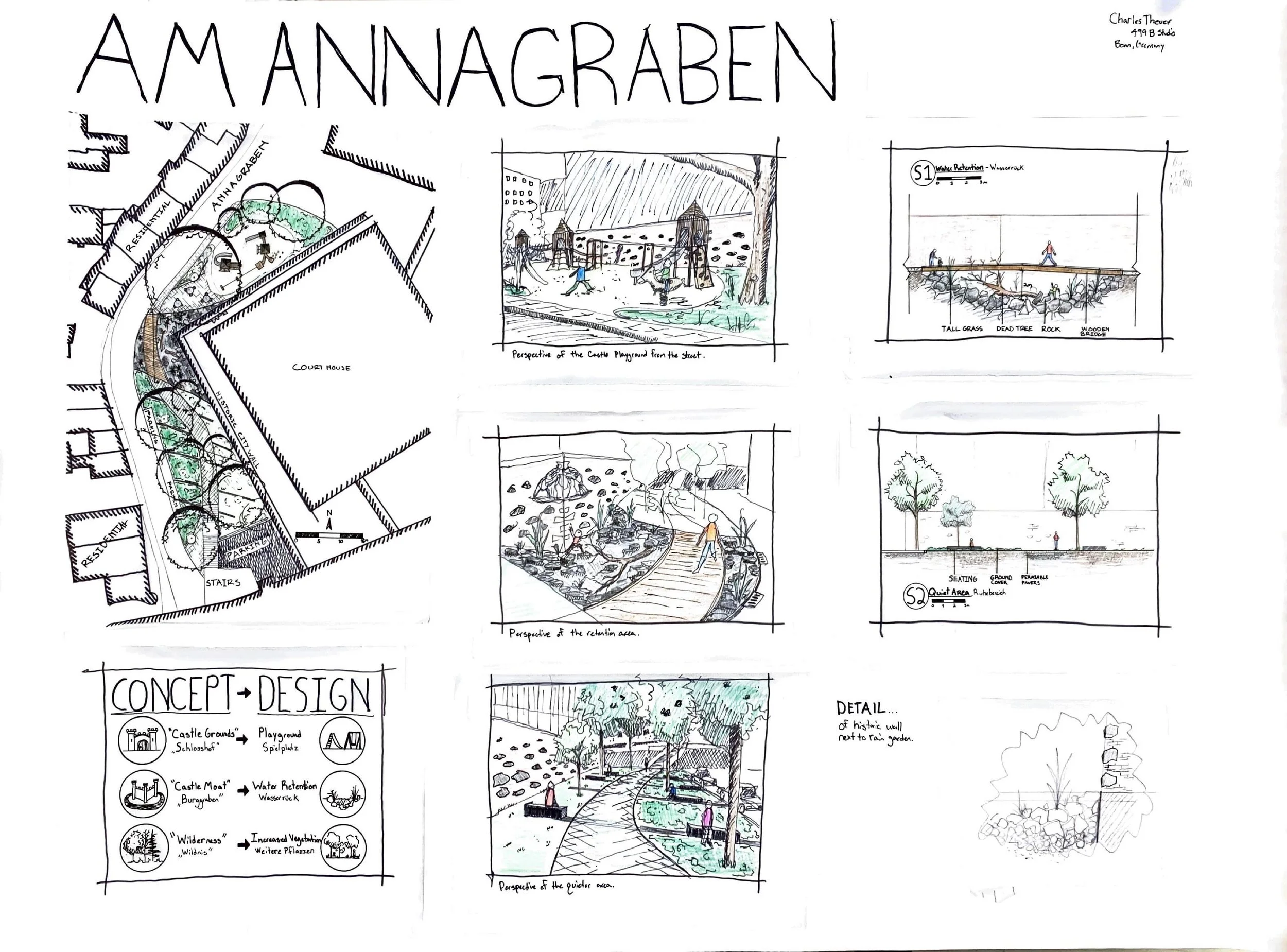 Project for a small public space in Bonn, Germany