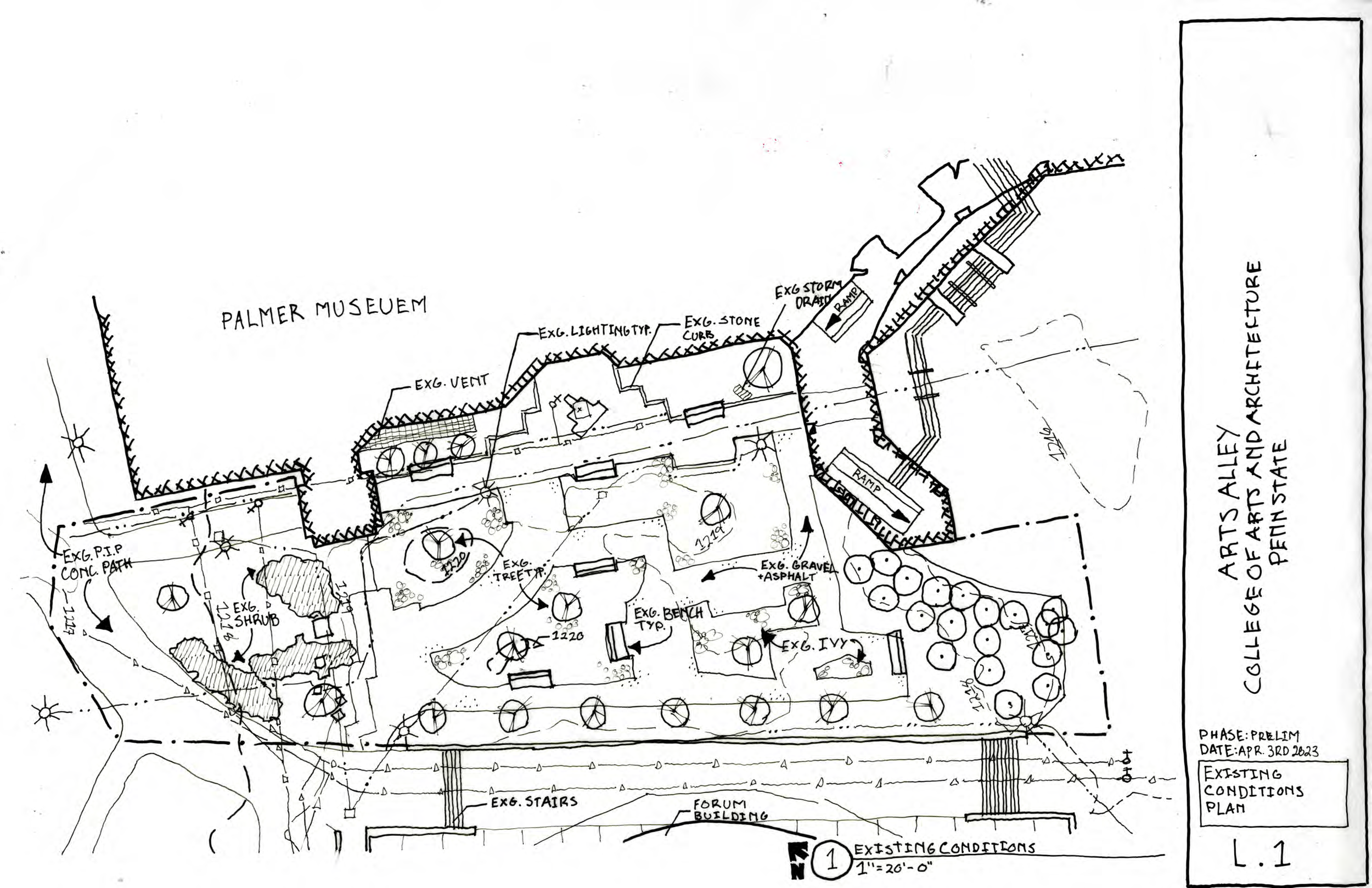 Existing conditions plan drawing