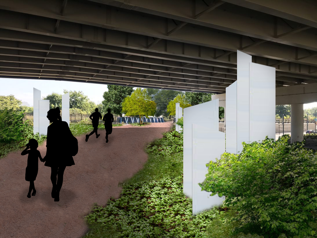 Perspective, under the overpass