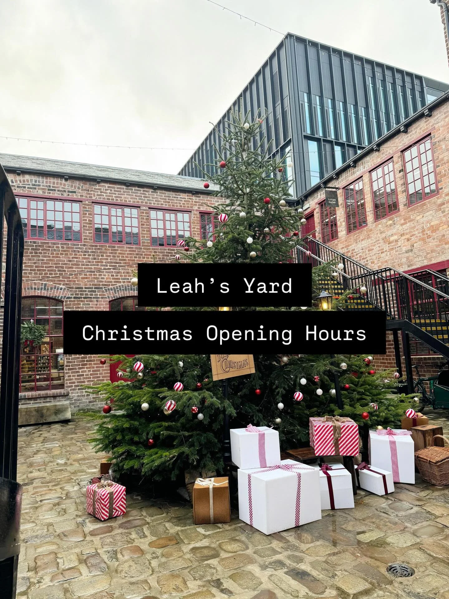 Leah&rsquo;s Yard Christmas Opening Times 🎄🎁

@earth_paper_fibre 
@hophideout 
@gravelpit_shop 
@rootsandbloomsheffield 
@barks.wine 
@mestersmarket 
@the.yardgallery 
@labiblioteka 
@clothes_the_loop 
@chocolatebaruk 
@petemckee