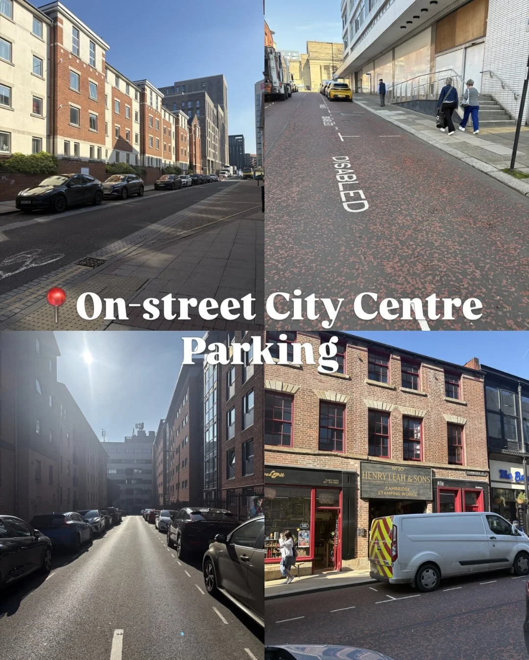 Parking for Leah&rsquo;s Yard 🚗

If you&rsquo;re driving into town to visit Leah&rsquo;s Yard, here are some nearby parking spots we think are great options:

1️⃣ On-street City Centre Parking
&ndash; Cambridge Street (closest) &ndash; S1 4HP
&ndash