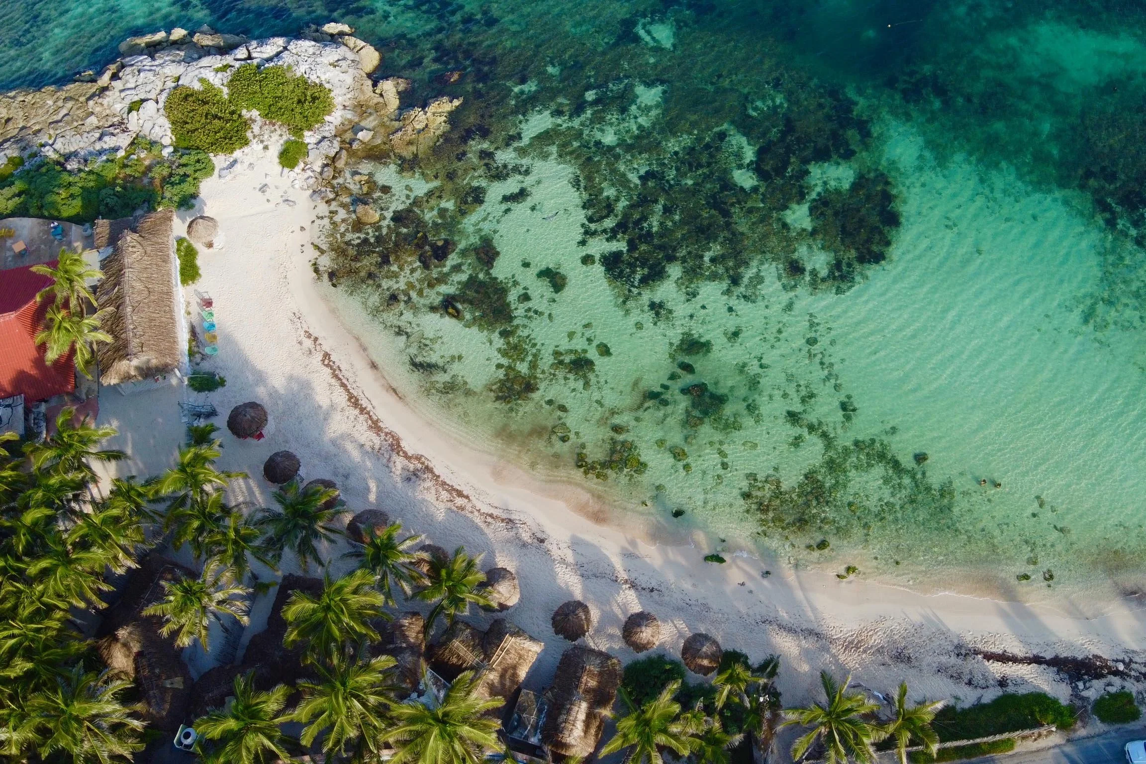 Zamas Hotel and Mexidivers dive shop on Tulum Beach