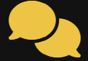 Two overlapping yellow speech bubbles.