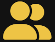 Icon of three yellow person silhouettes overlapping on a plain white background.