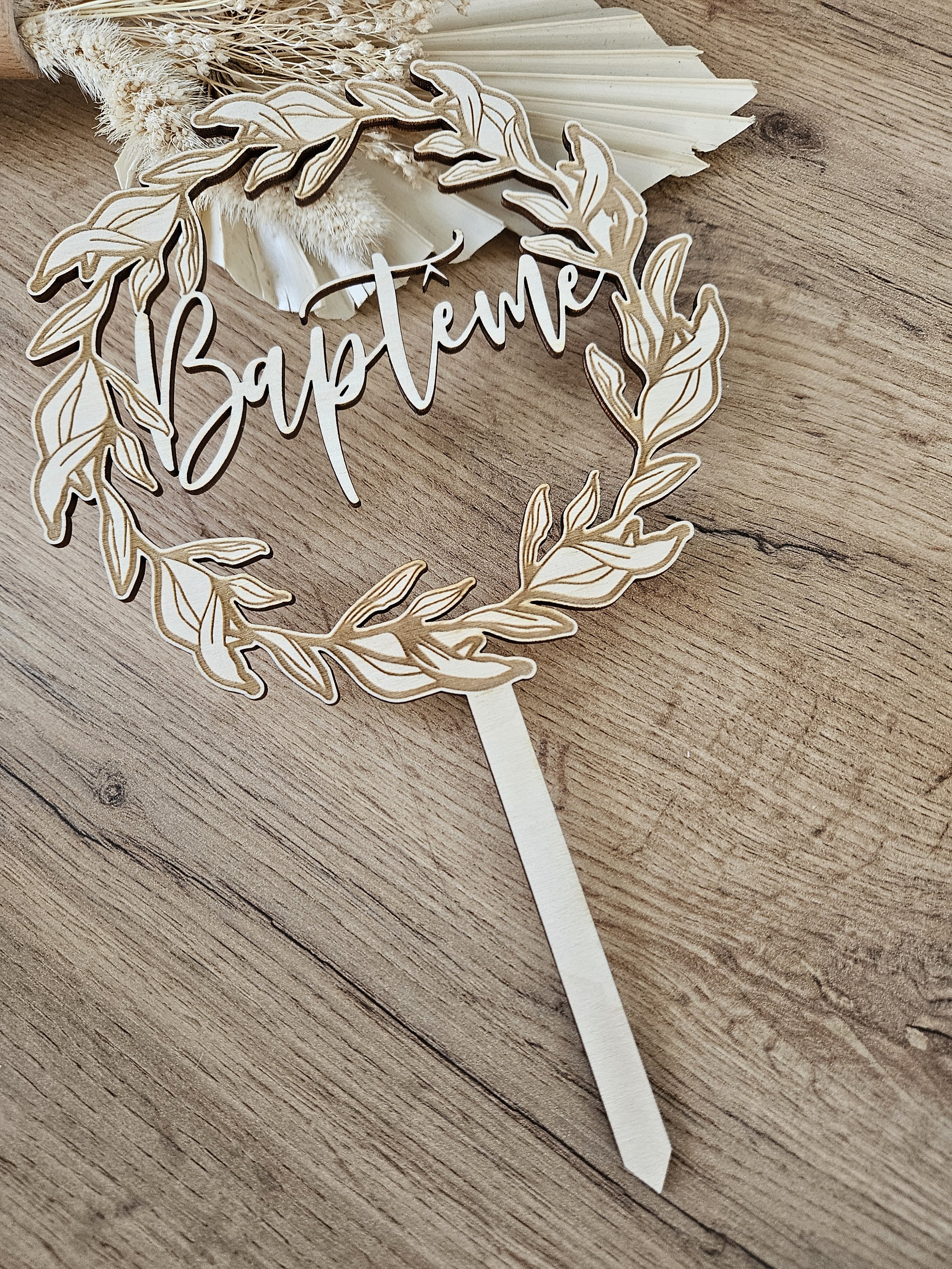 Cake topper "Baptême"