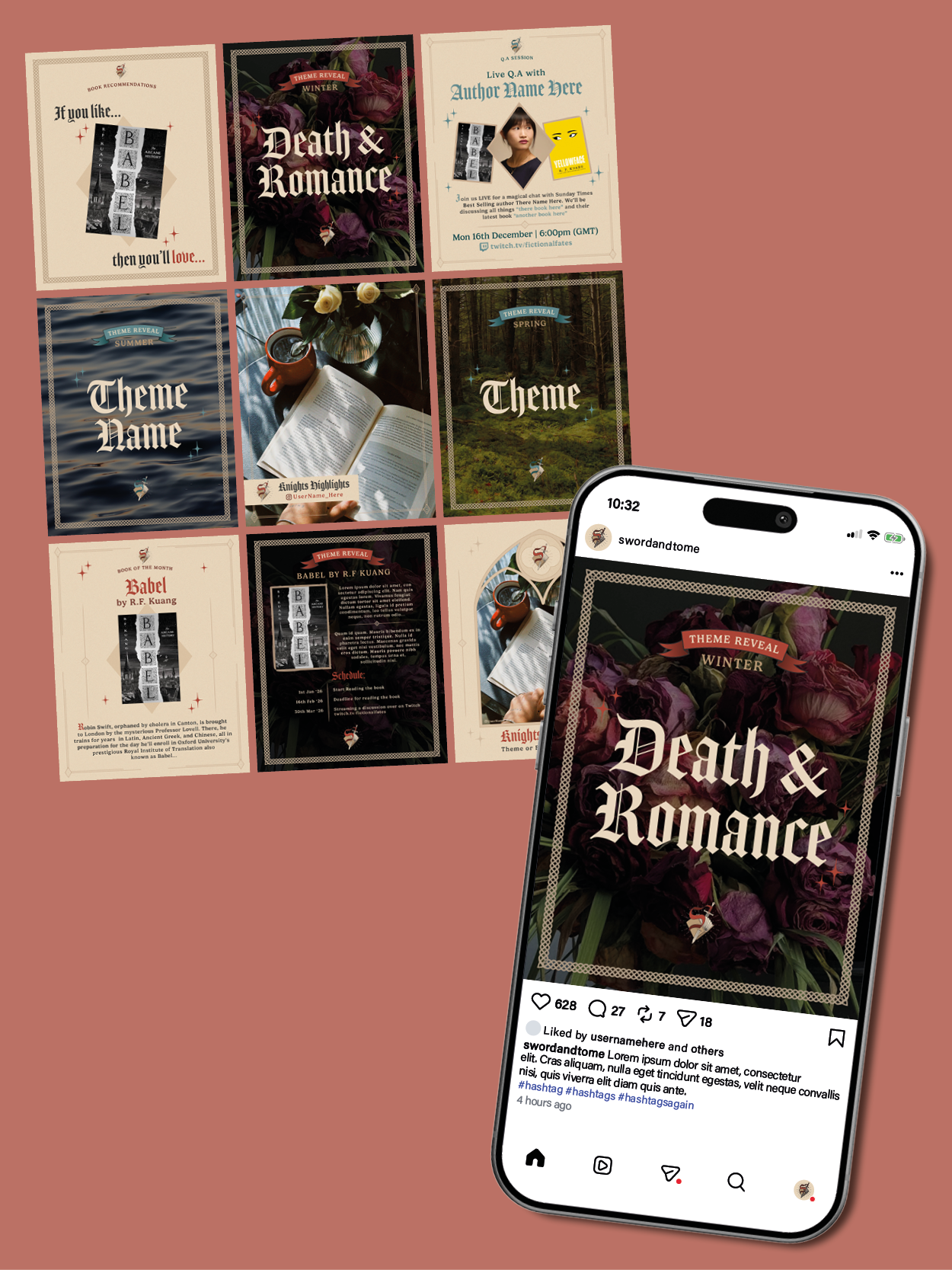  The Order of Sword and Tome  - Online Book Club
  Logo Design, Social Media templates and Branding 