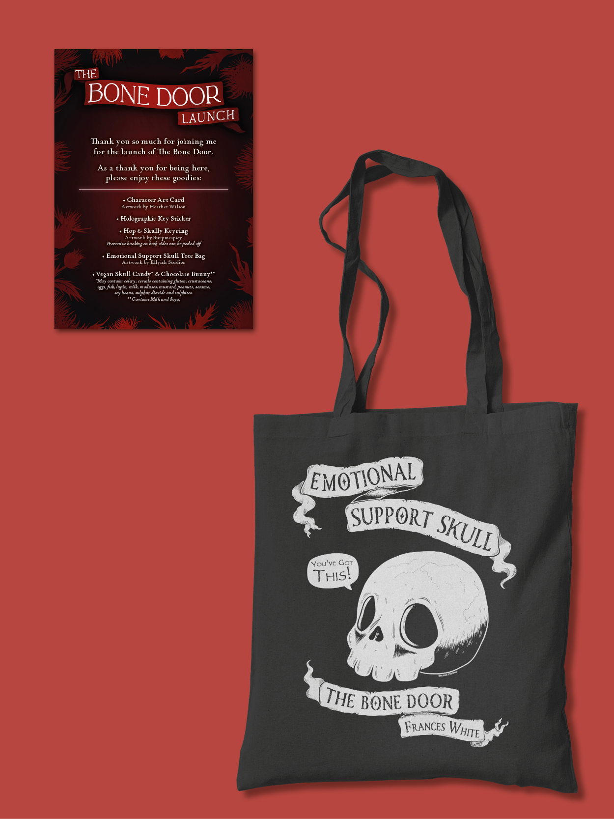  The Bone Door  - UK Launch and Tour
  Merchandise design, Event space design and Social Media templates 