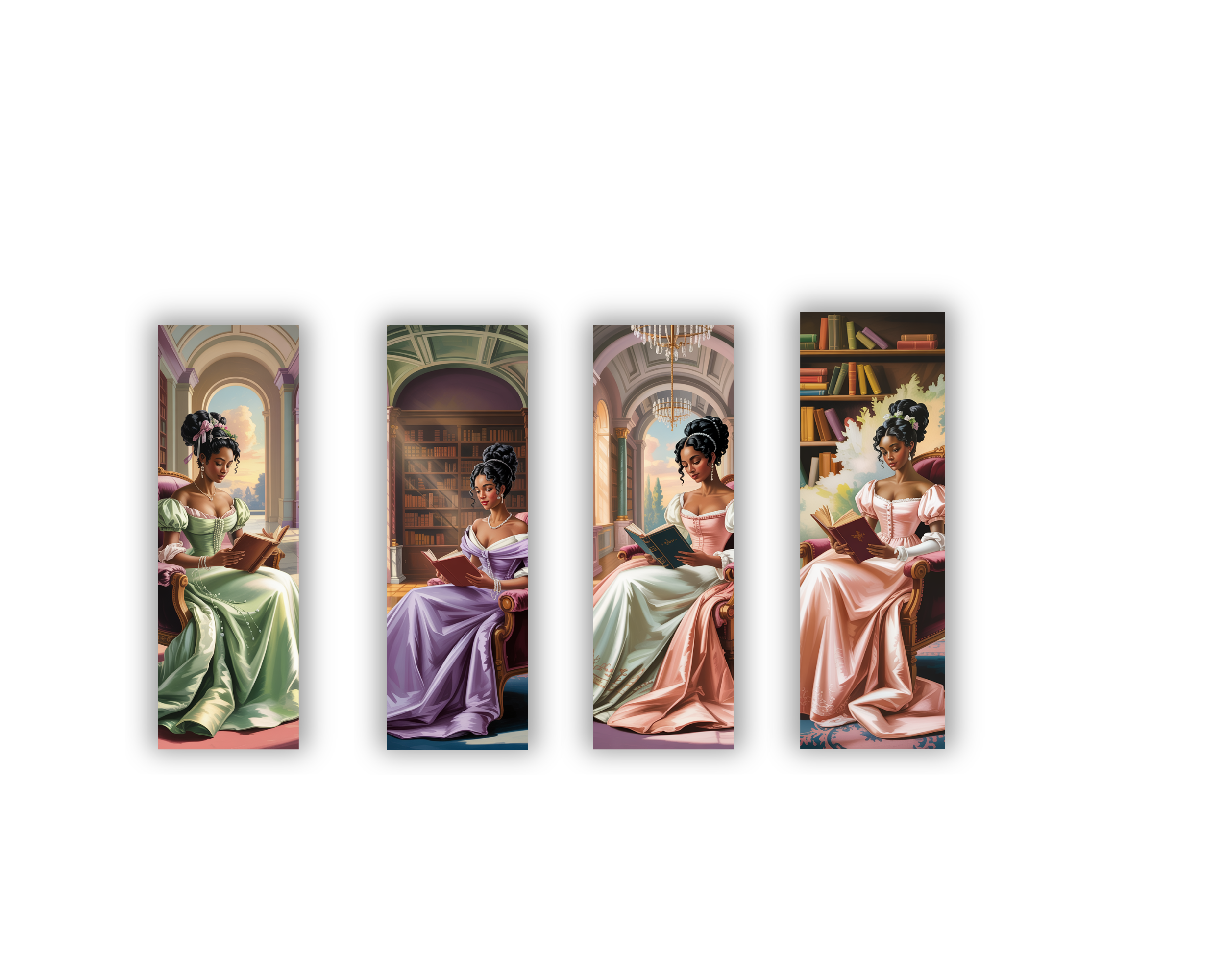 Black Bridgerton Aesthetic Bookmarks | Pick Any 2 | Regency Inspired Black Girl Reader Bookmark Set | Laminated Bookmarks with Tassel