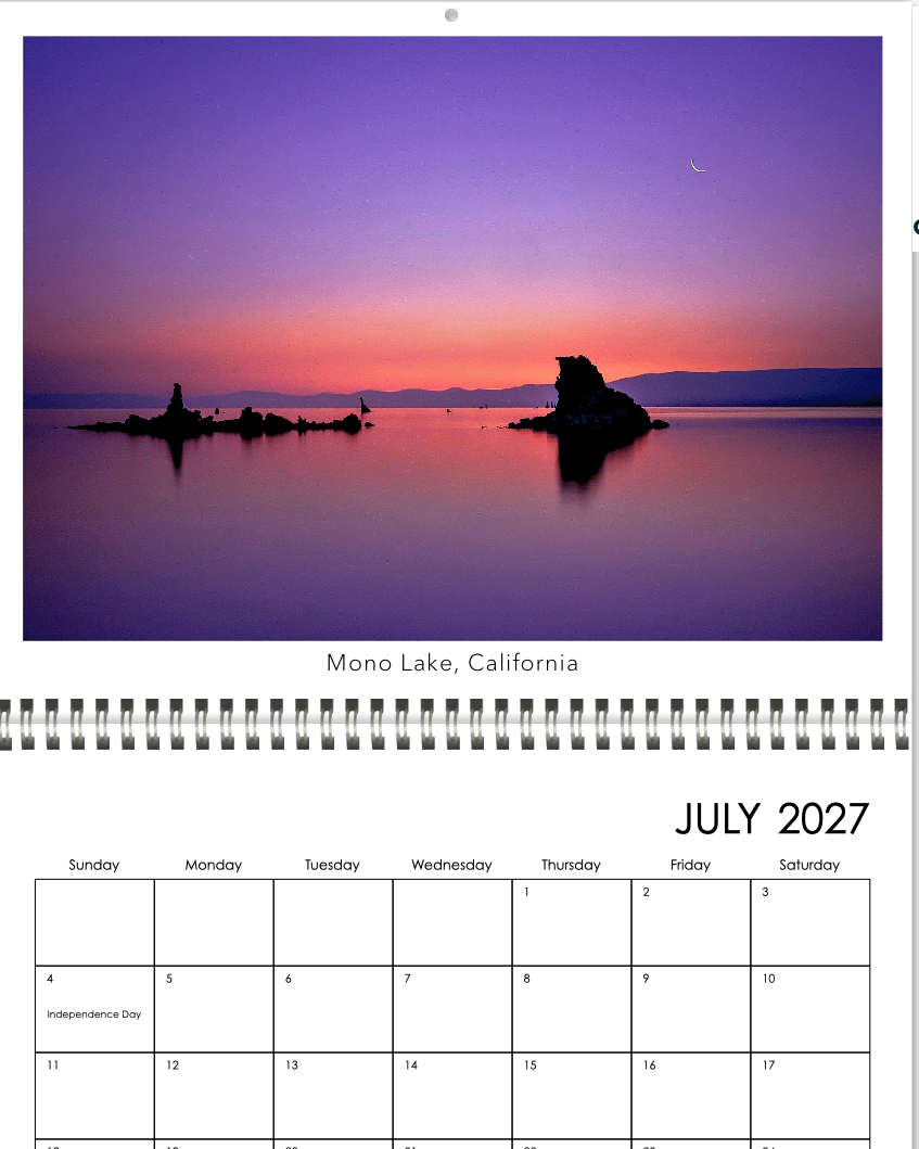 2027 Fine Art Landscape Calendar