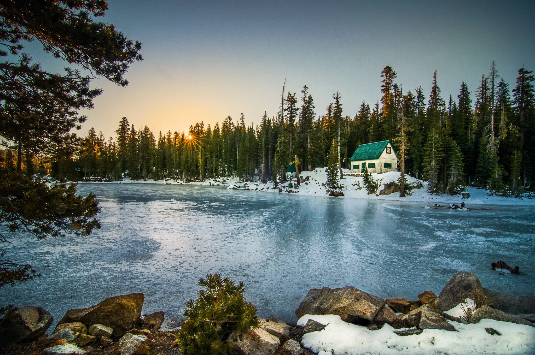 Winter Sunset at Mosquito Lake