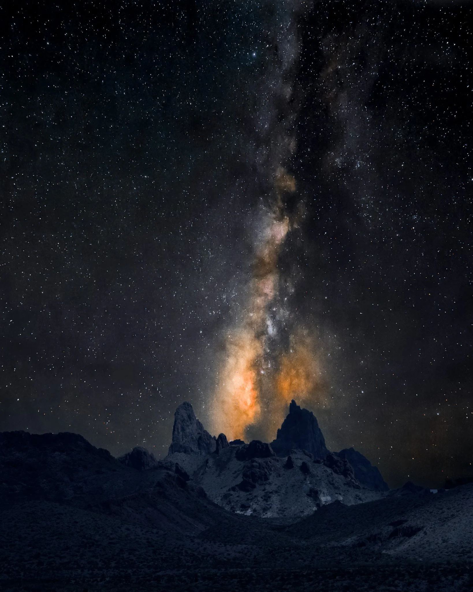 Milky Way Over Mule Ears Peaks in Big Bend National Park