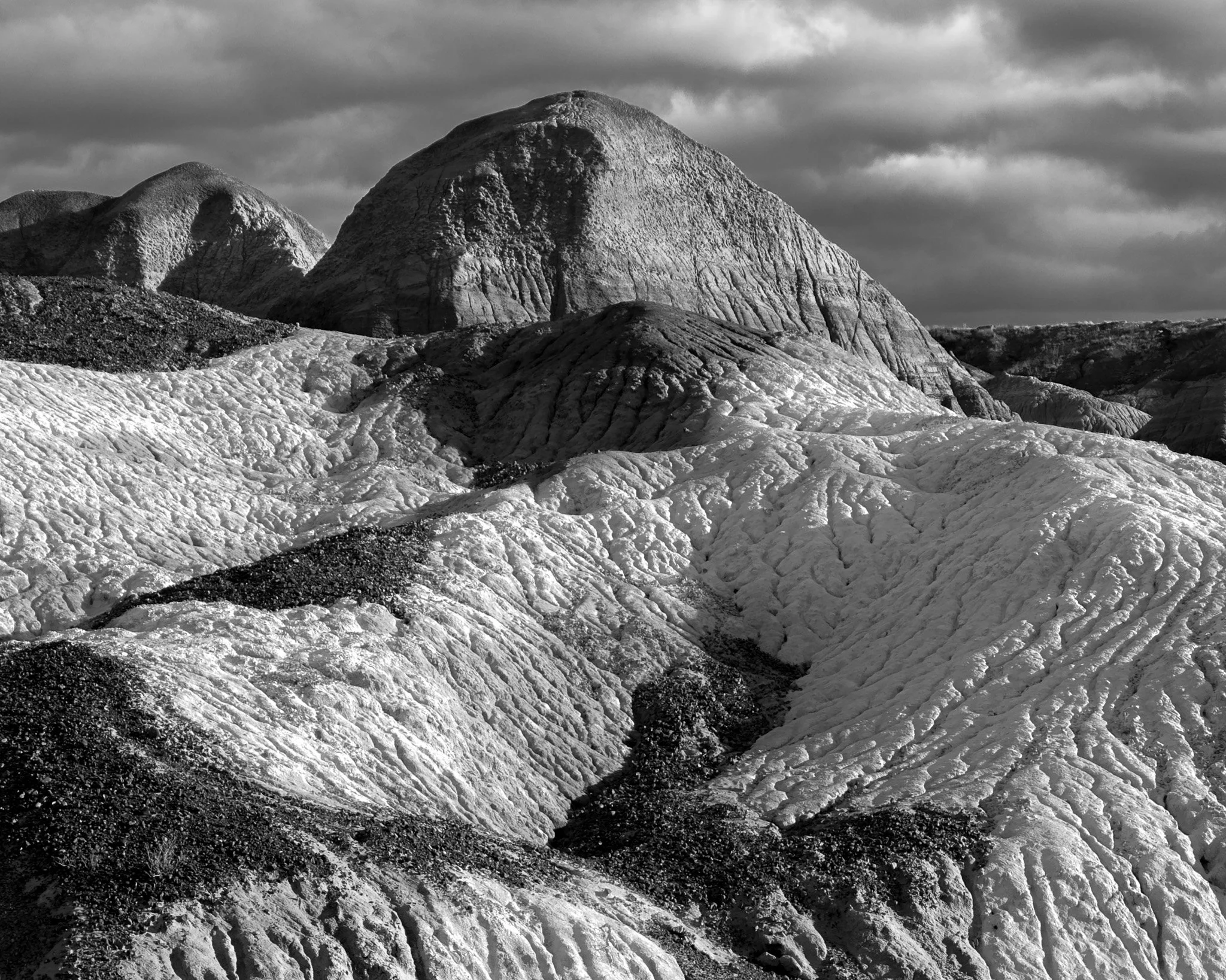 Blue Mesa Landscape in Black and White: Revealing Texture