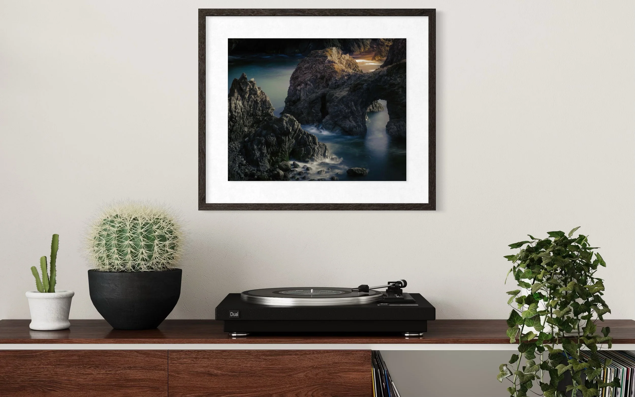 Mockup showing the bonus fine art print included with the 2027 landscape photography calendar,