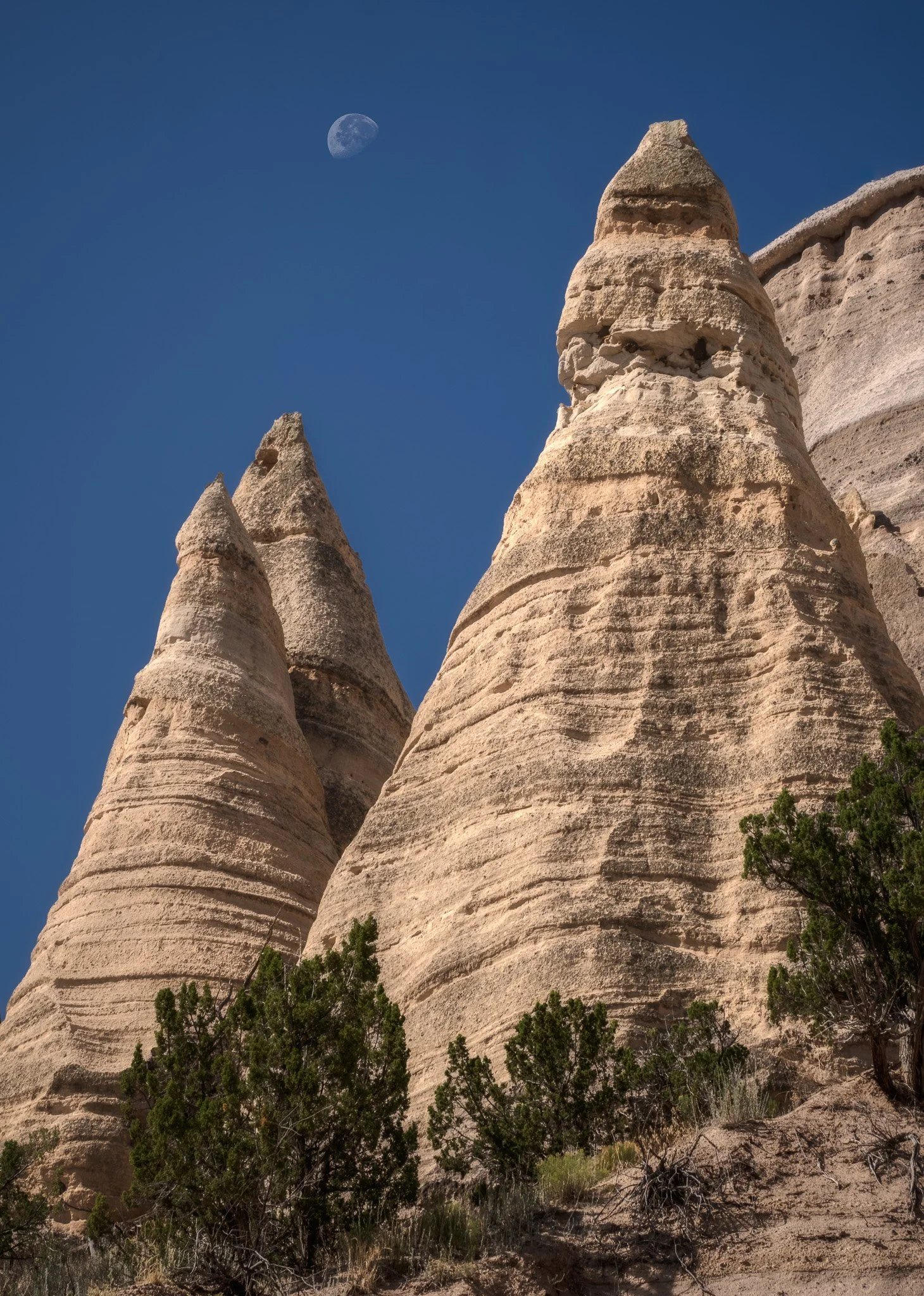 Daytime Moon Over Kasha-Katuwe Tent Rocks
