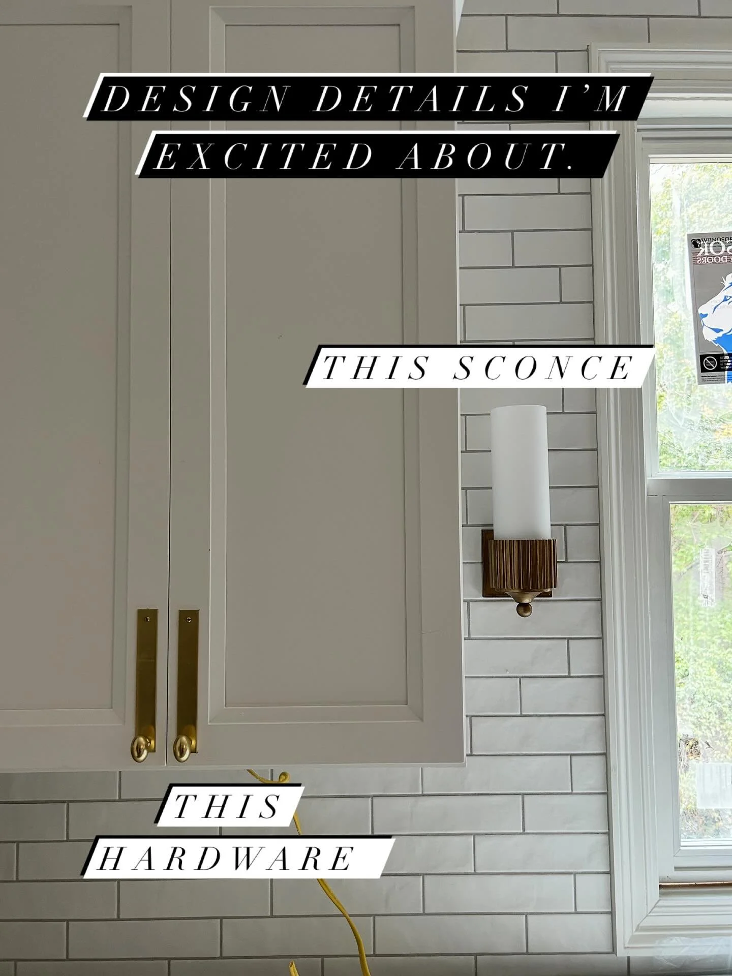 Design details I&rsquo;m most excited about from a recent job site visit. The house is still very much under construction but we are nearing the end. 

1. This hardware from Rejuvenation Hardware 
2. This sconce from Curry &amp; Company
3. The oh so 