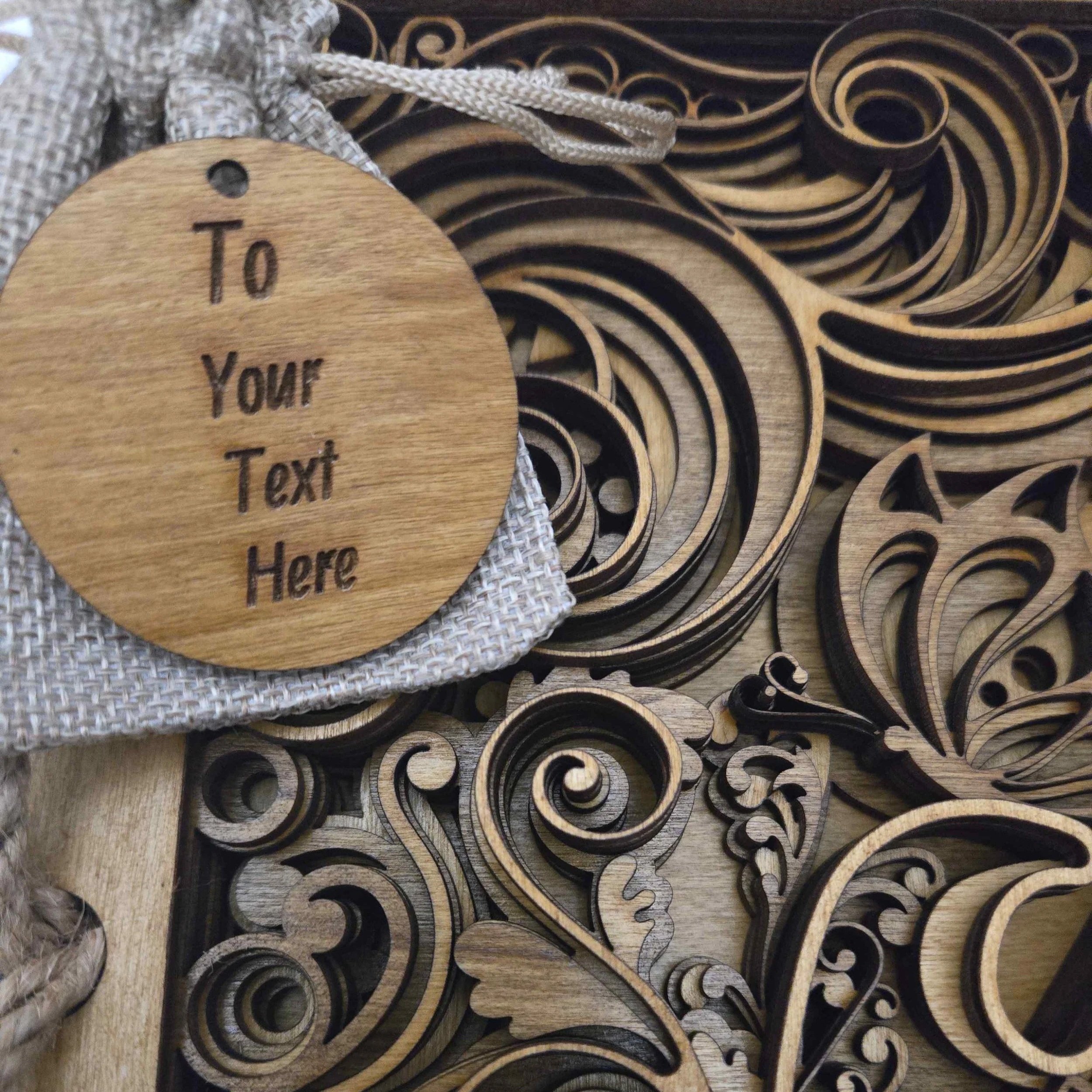 Fragrance Set: Scented wooden guitar gift set with UK-sourced fragrances and engraved heart tag.