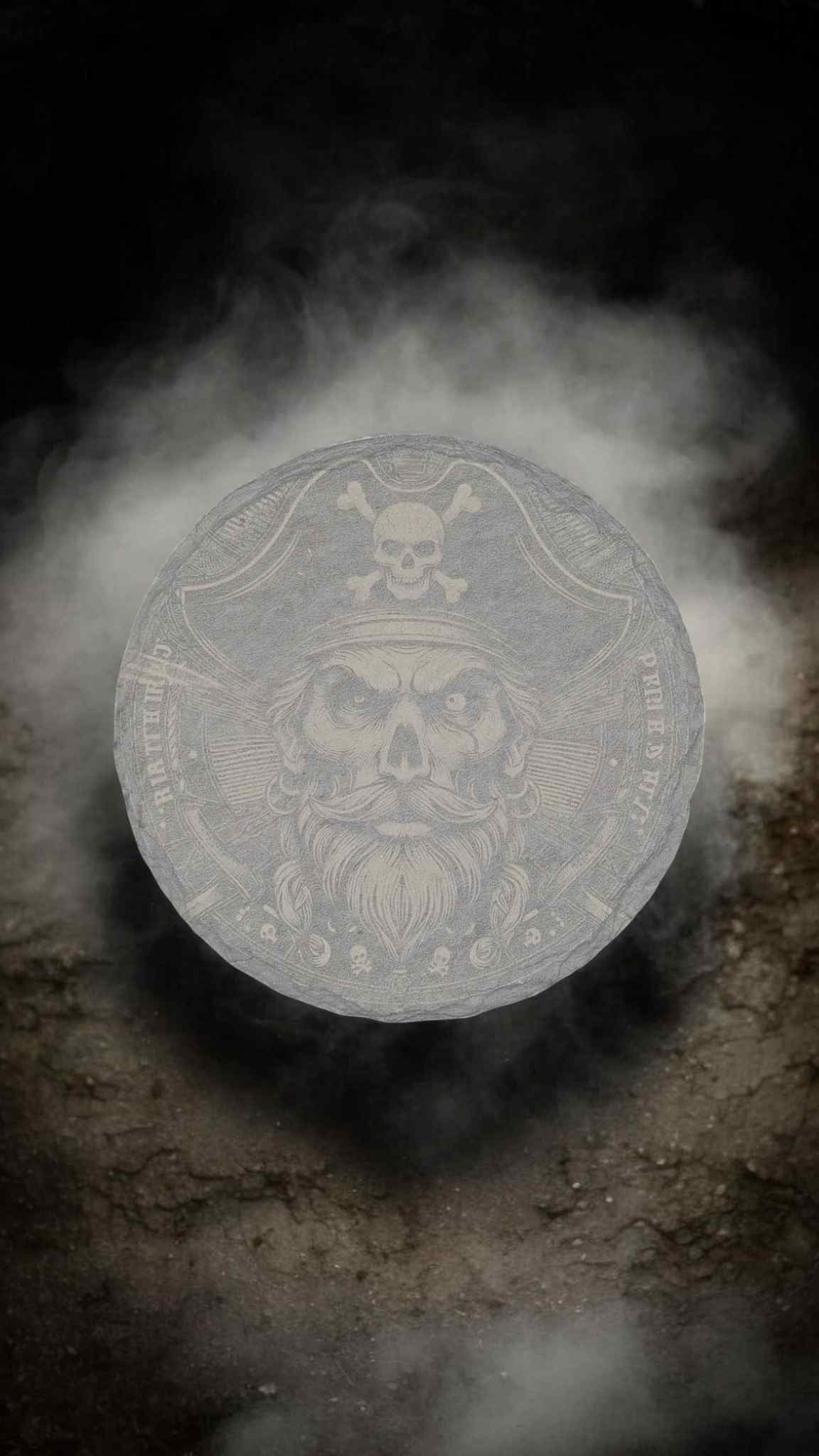 Engraved Slate Coaster - Pirate with Skull & Crossbones Hat