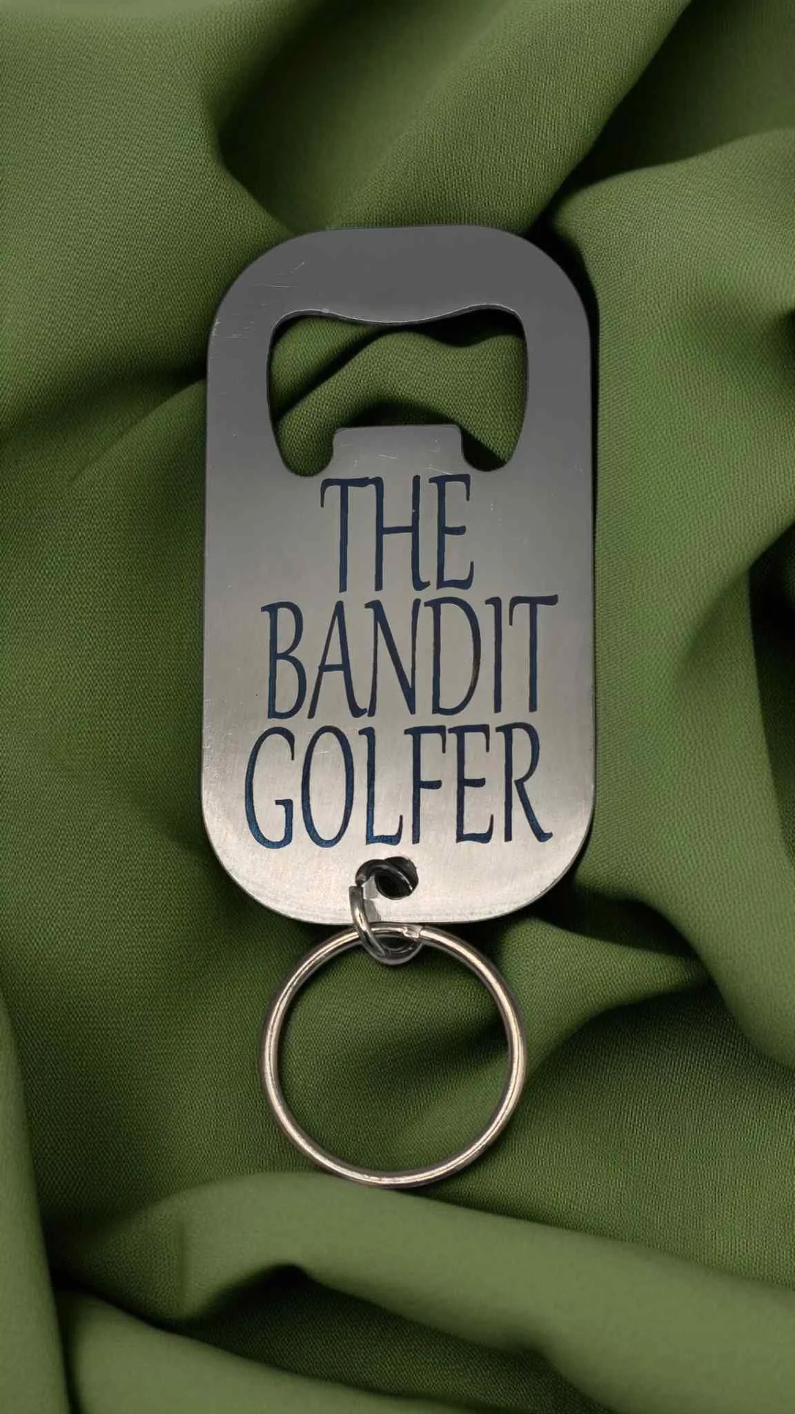 the bandit golfer steel bottle opener front