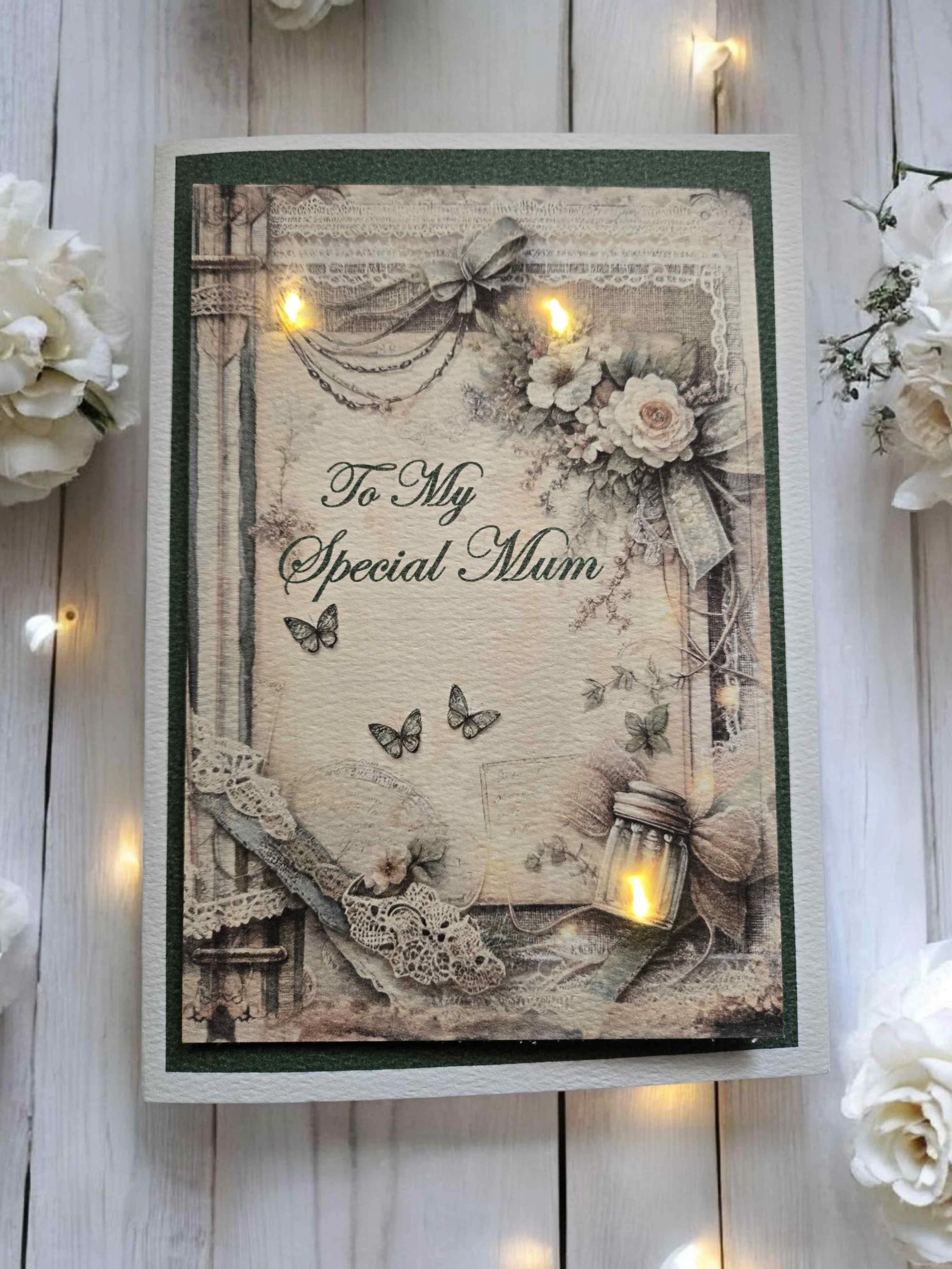 Personalised 'Light Up' Card - Any Occasion, Relation or Saying-A5 Card-Butterflies & Bows