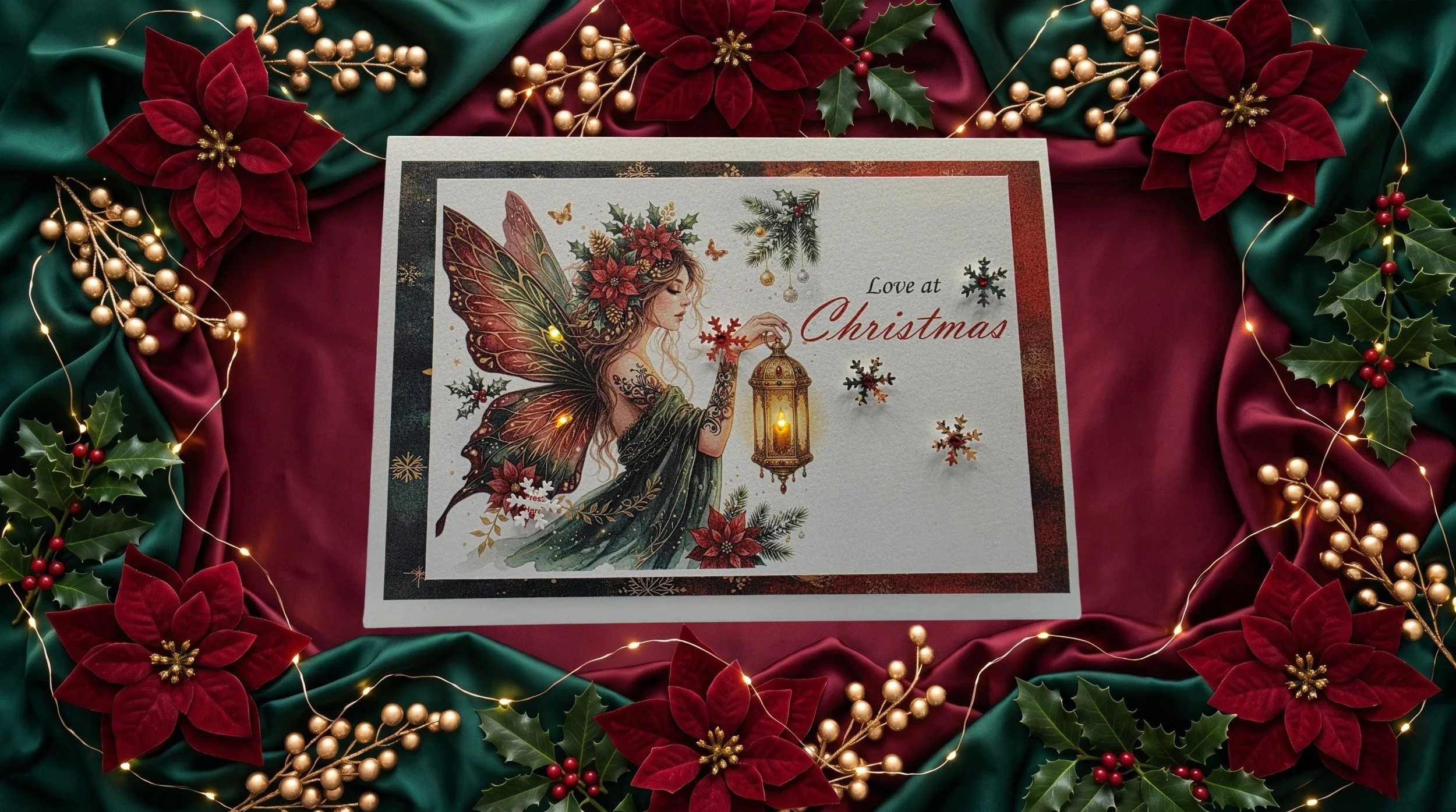 Personalised Light Up Christmas Fairy Lantern Card - A5 Boxed