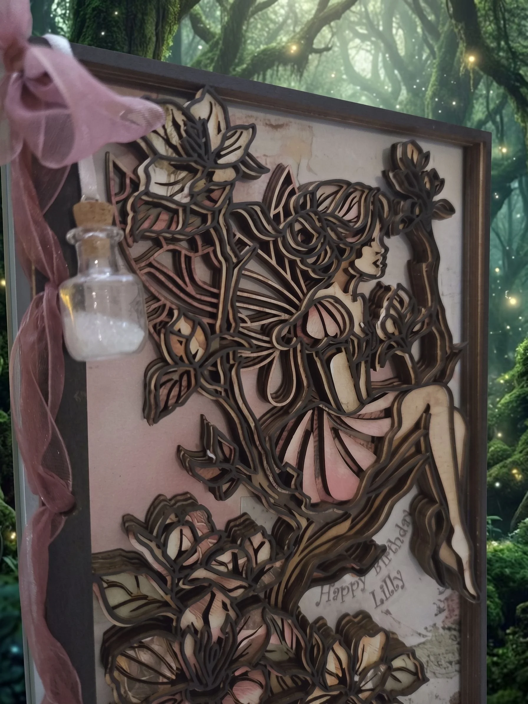 Close-up of 3D mountboard fairy card with ribbon.jpg