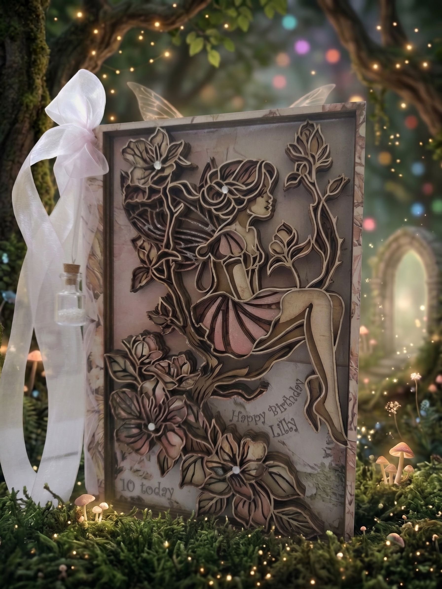 Enchanted forest 3D layered mountboard fairy card.jpg