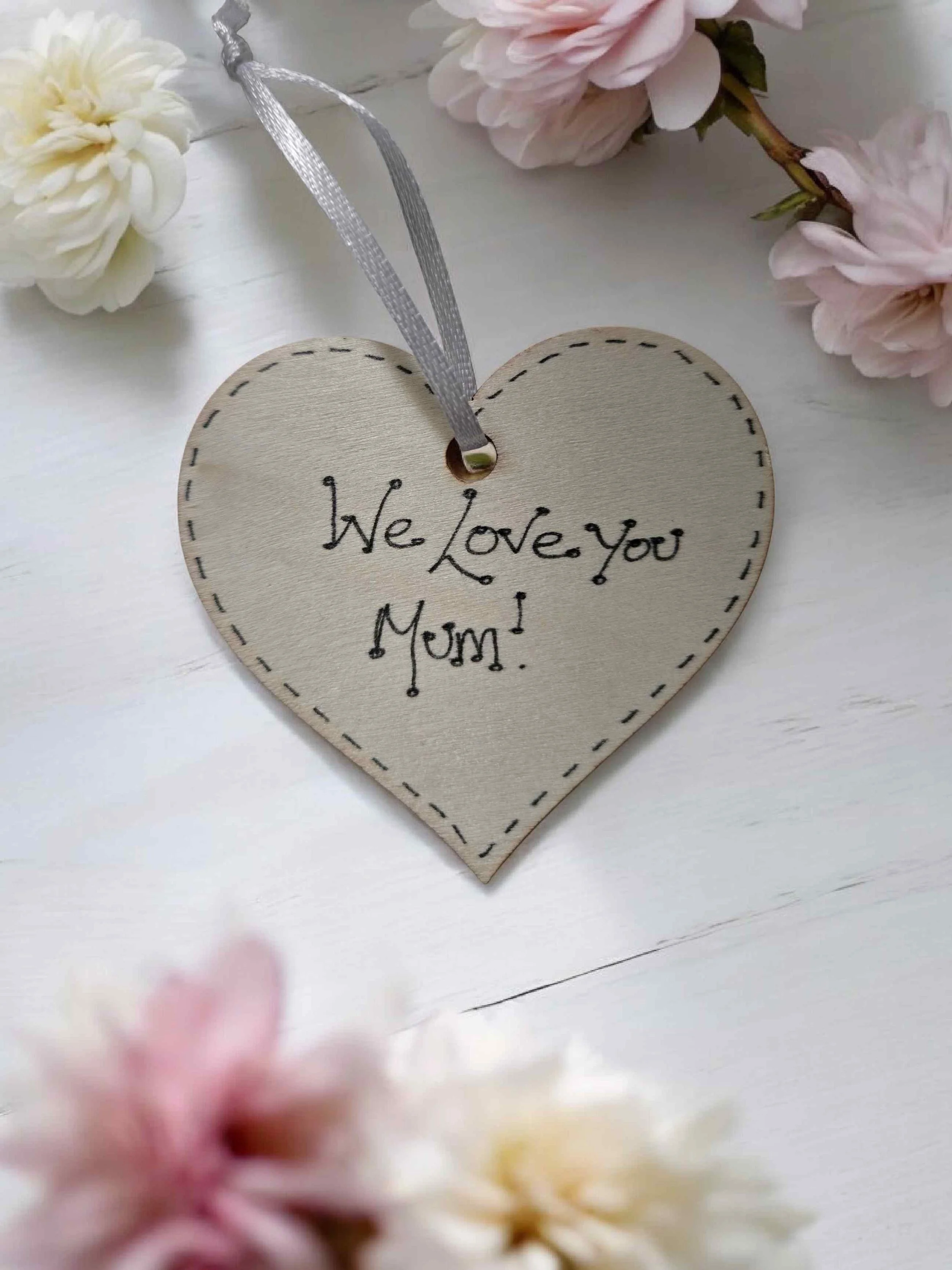 Layered Heart Plaque - Mum -  CHOOSE FRAGRANCE & PERSONALISED TAG