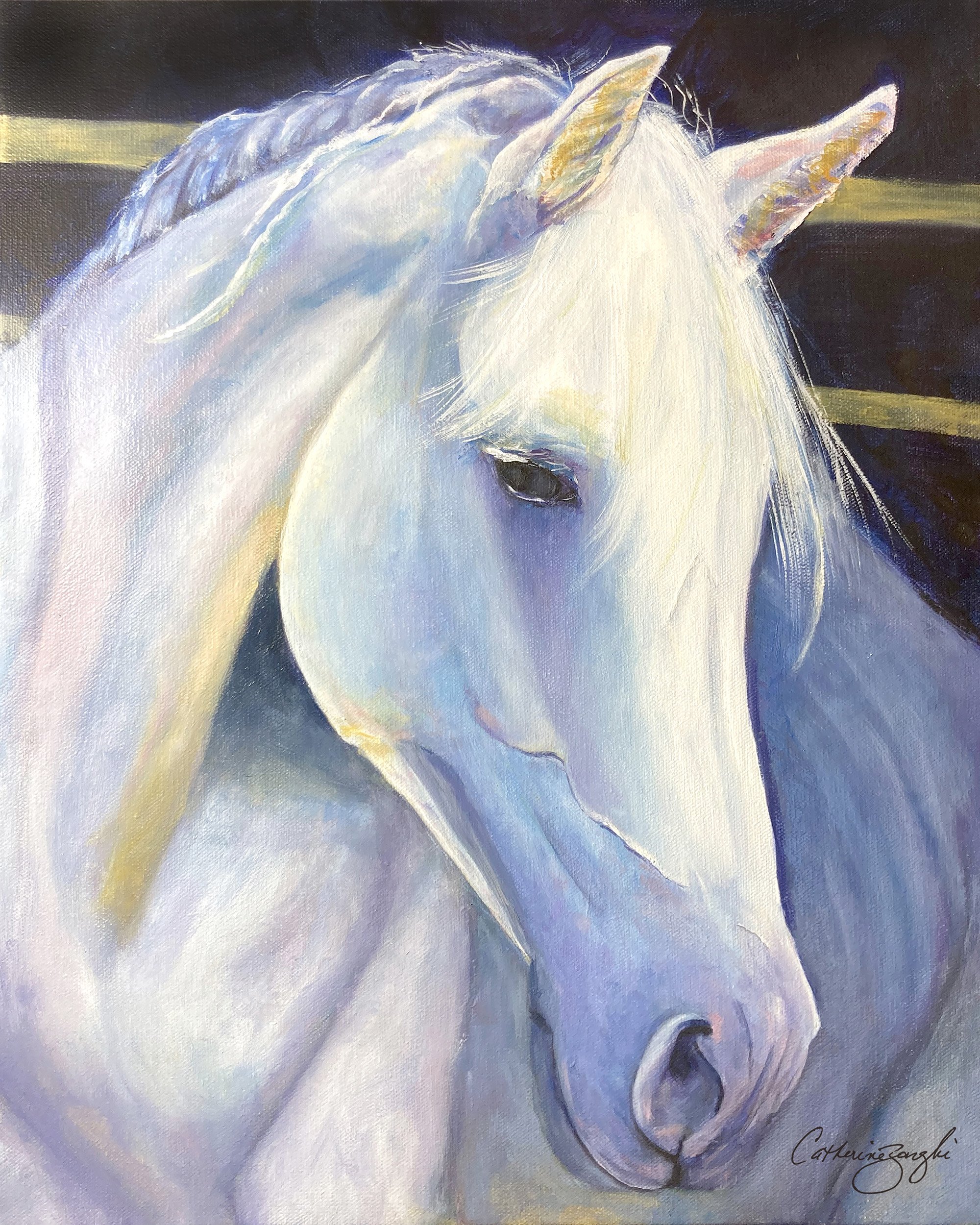 White Horse Serenity | Original Painting