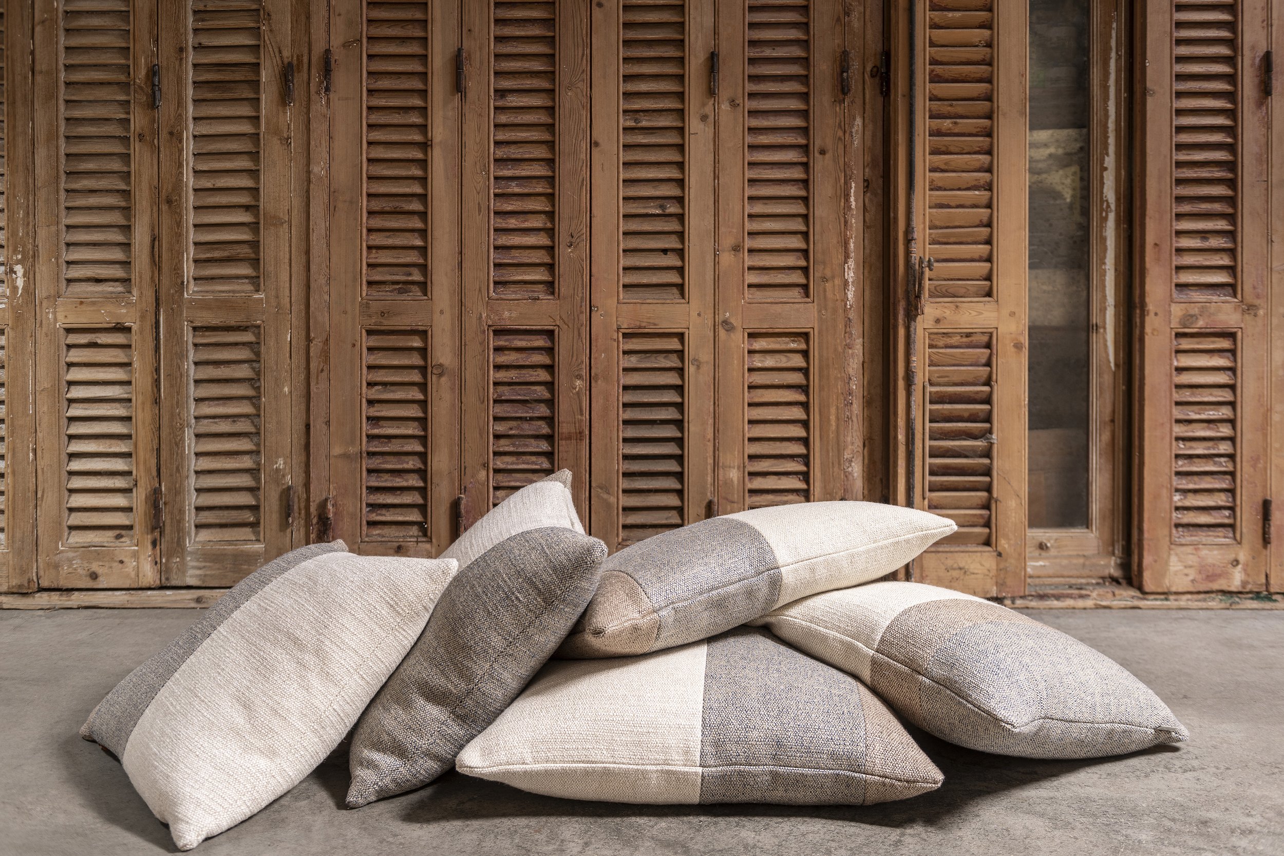An image of some linen cushions