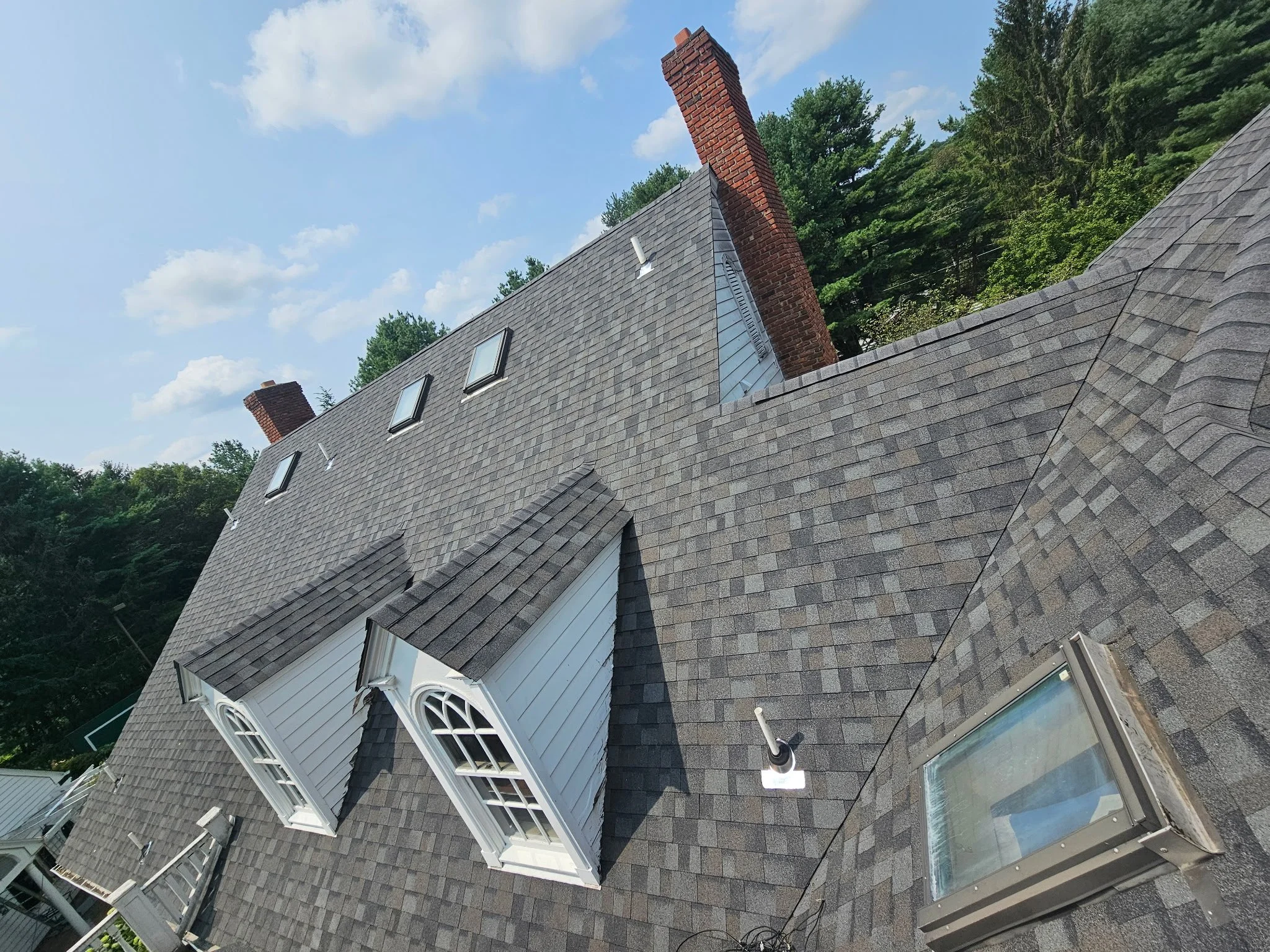 New Shingle Roof with Skylights in Milford, PA.