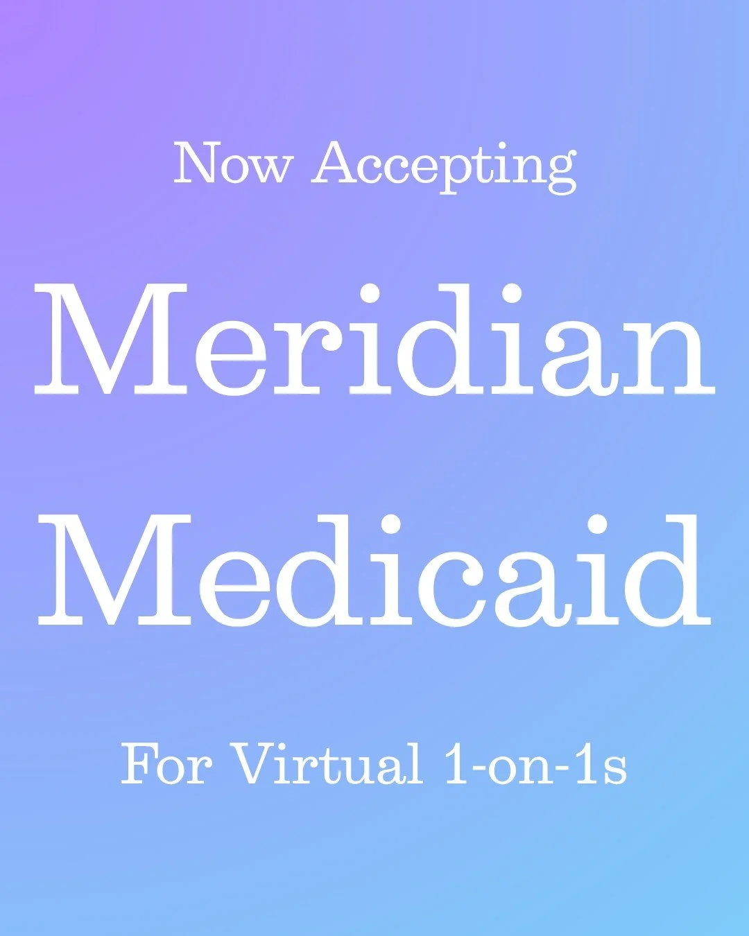 I now accept Meridian Medicaid for one-on-one virtual visits.

If you have #MeridianMedicaid and have been wanting support with birth prep, questions, or navigating decisions&mdash;this is available to you.

Virtual visits are one-on-one and focused 