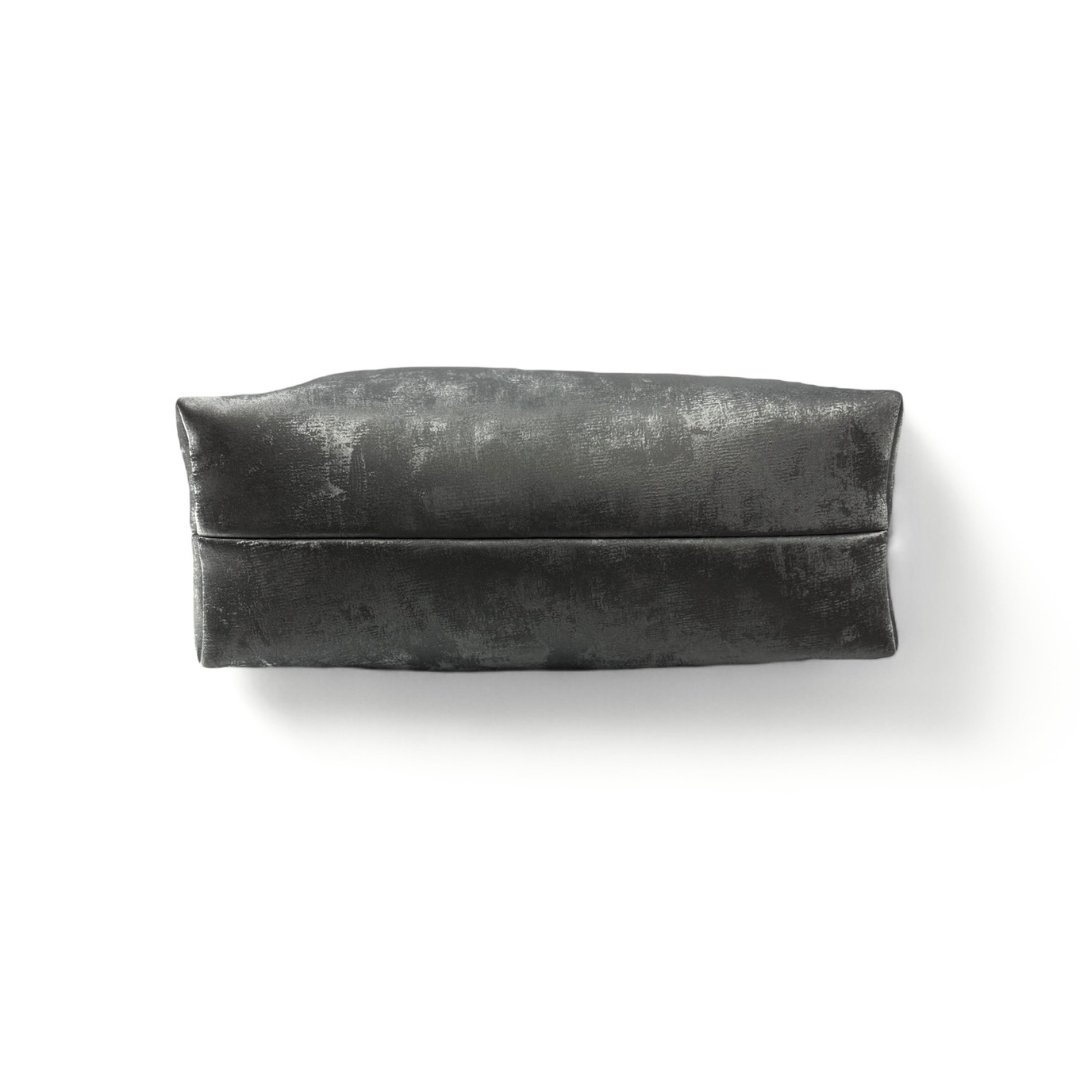 titanium satin leather bag bottom view