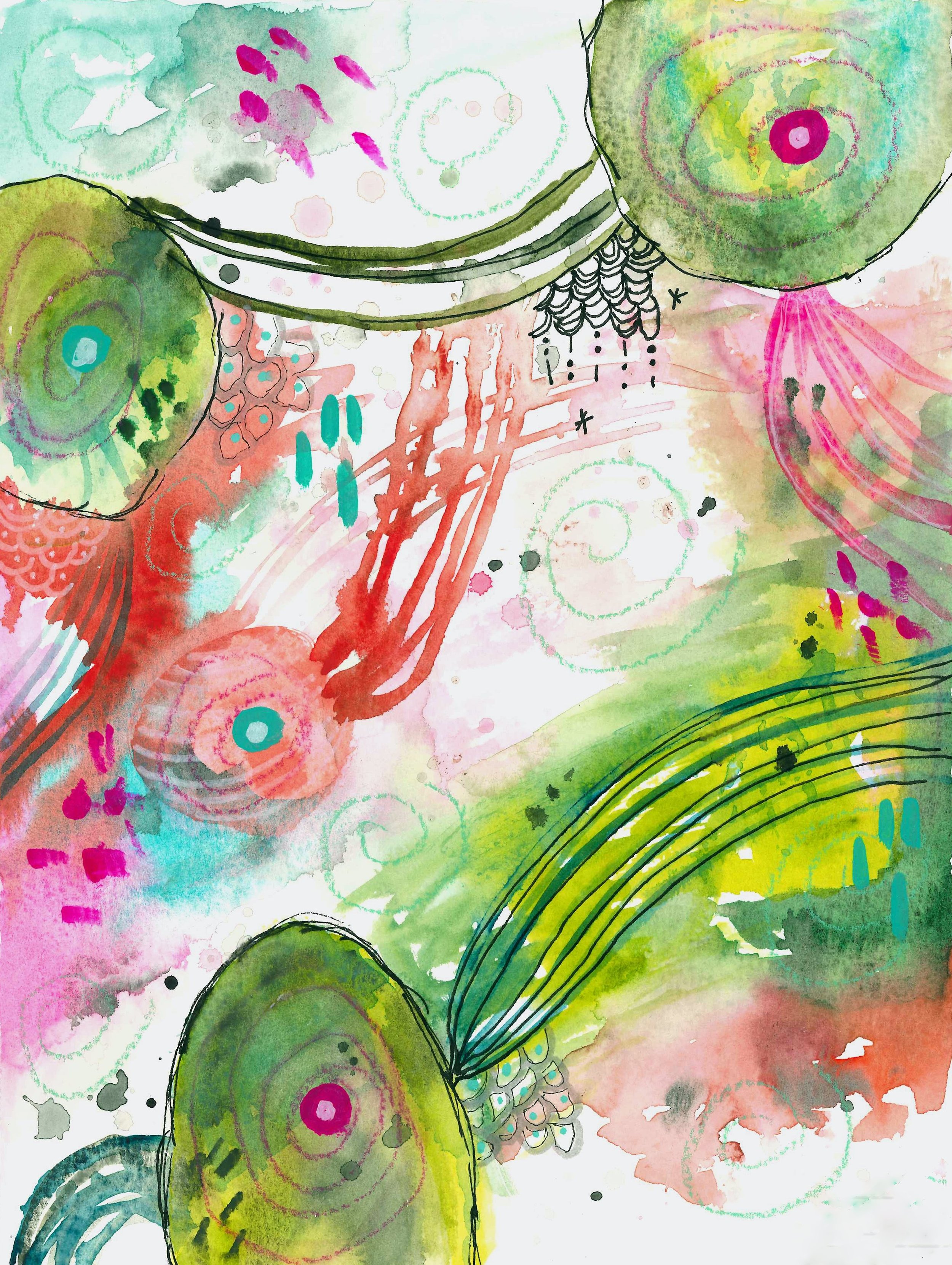 Green Lines 5x7 Print