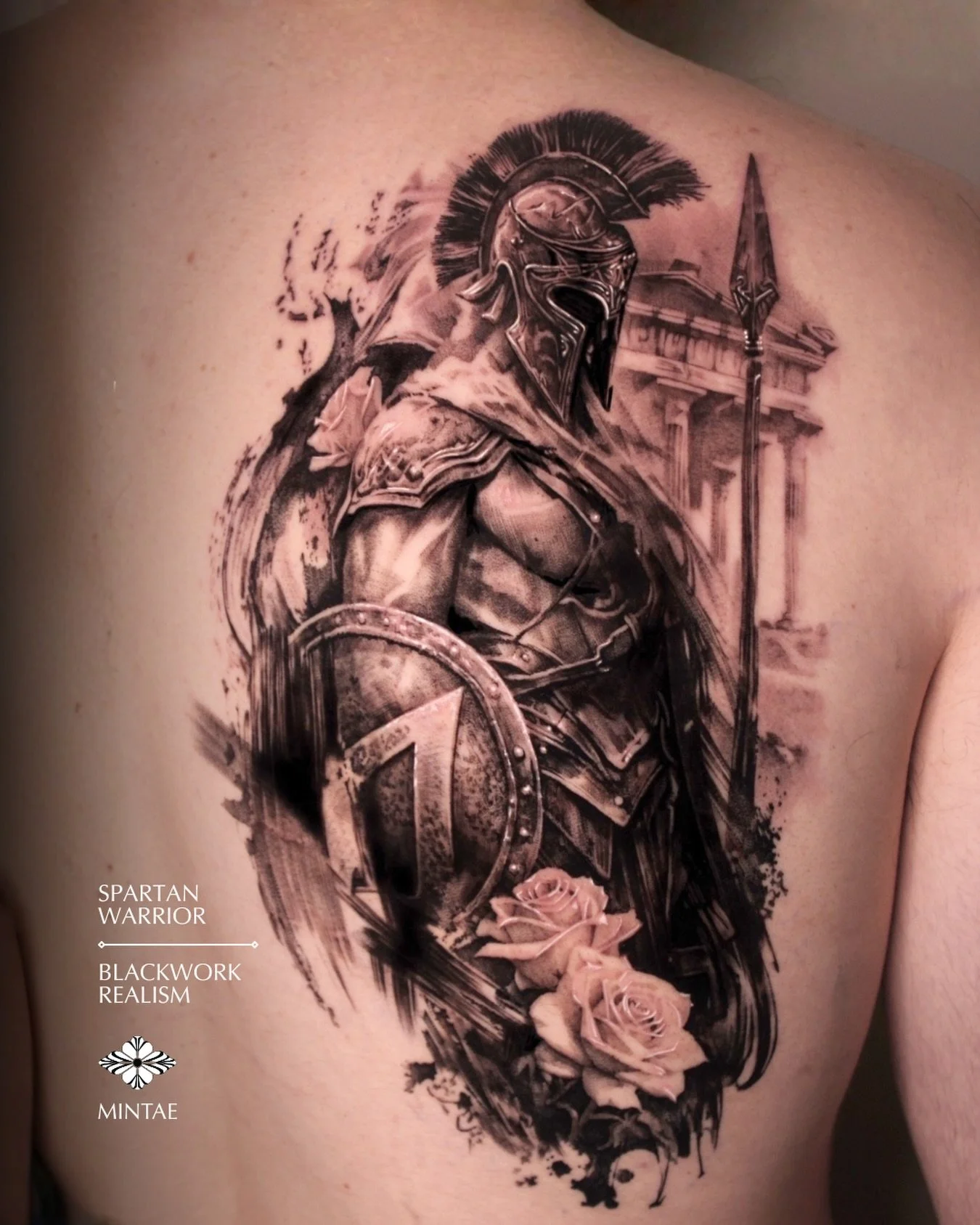Black &amp; Grey Realism | Spartan Warrior by @tattooist_mintae 🗡️🔥

Mintae is a new artist at Hanok Studio! His bookings are open. 
DM @tattooist_mintae directly for bookings &amp; consultations.
