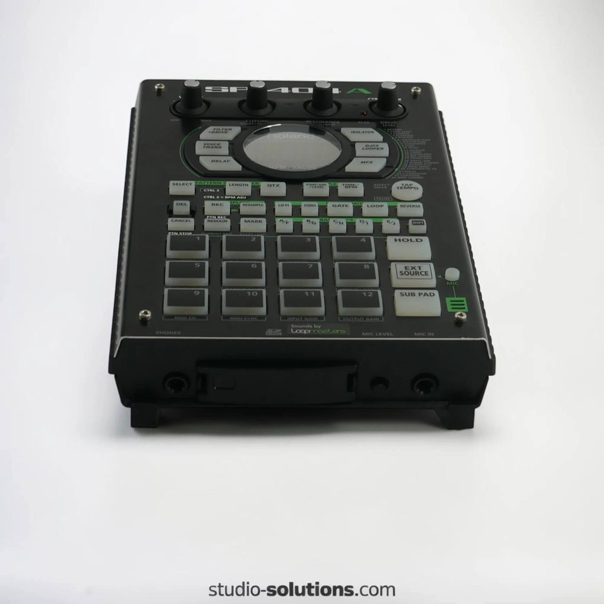 roland-sp-404-mkii-22-degree-sampler-stand-installed-sampler-front-view-studio-solutions.jpg