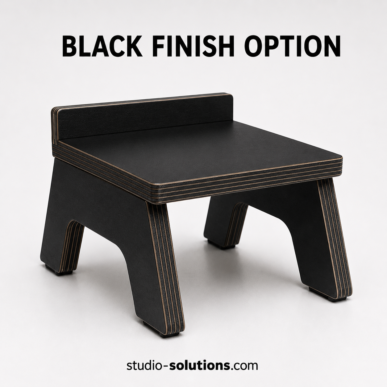 Black finish desktop monitor stand for compact home studio speakers